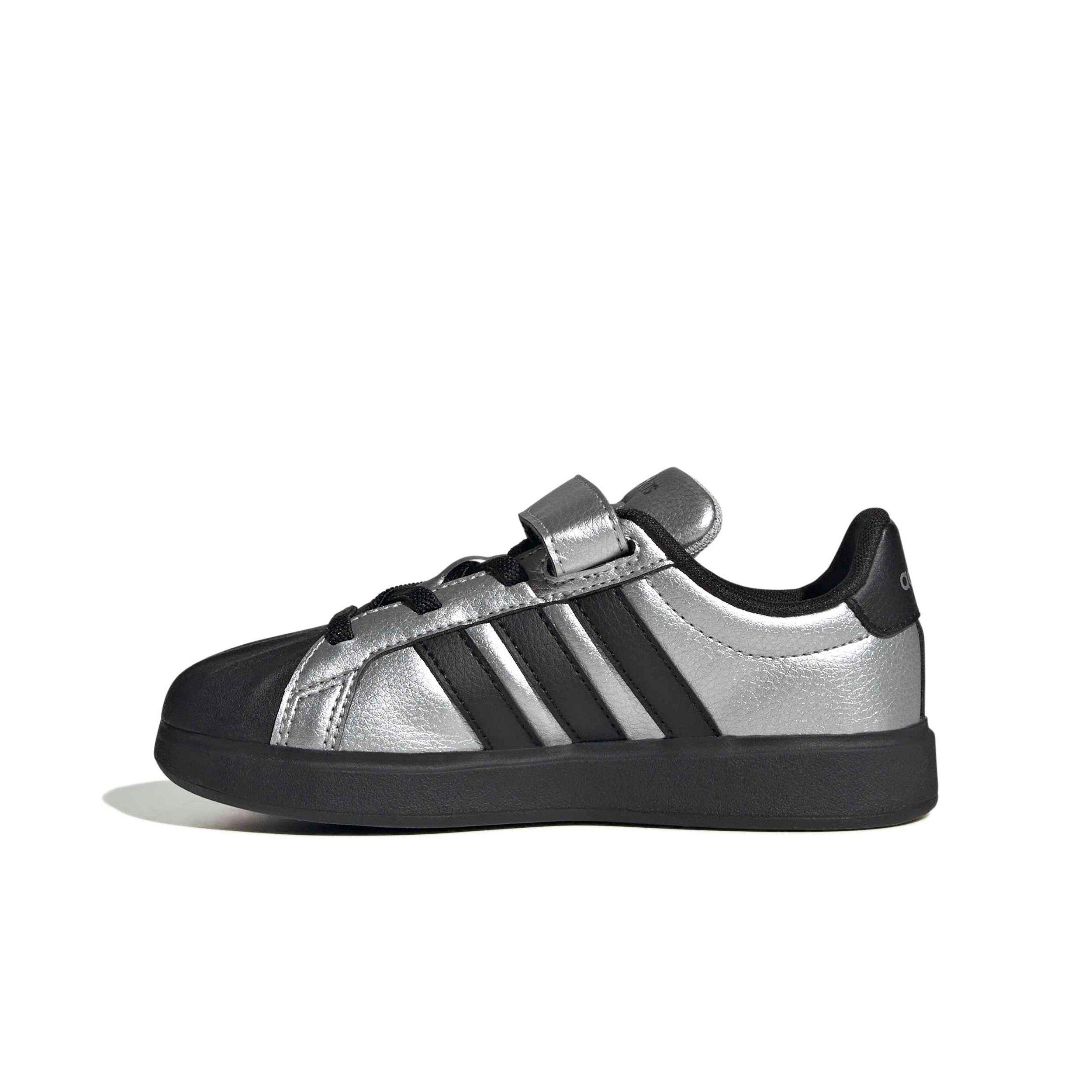 adidas Streettalk "Silver Metallic/Core Black/Silver Metallic" Preschool Girls' Shoe - SILVER/BLACK/SILVER