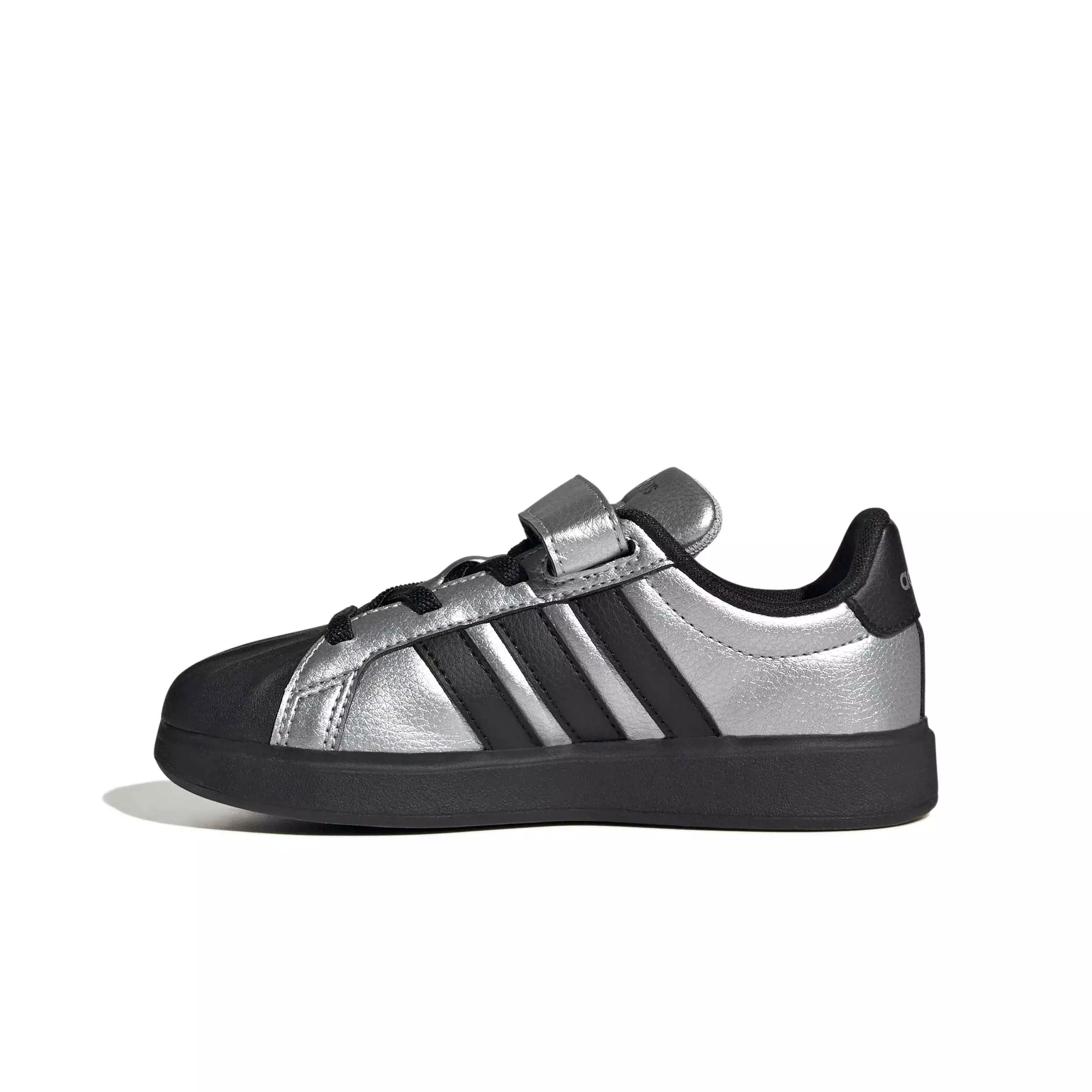 adidas Streettalk "Silver Metallic/Core Black/Silver Metallic" Preschool Girls' Shoe - SILVER/BLACK/SILVER