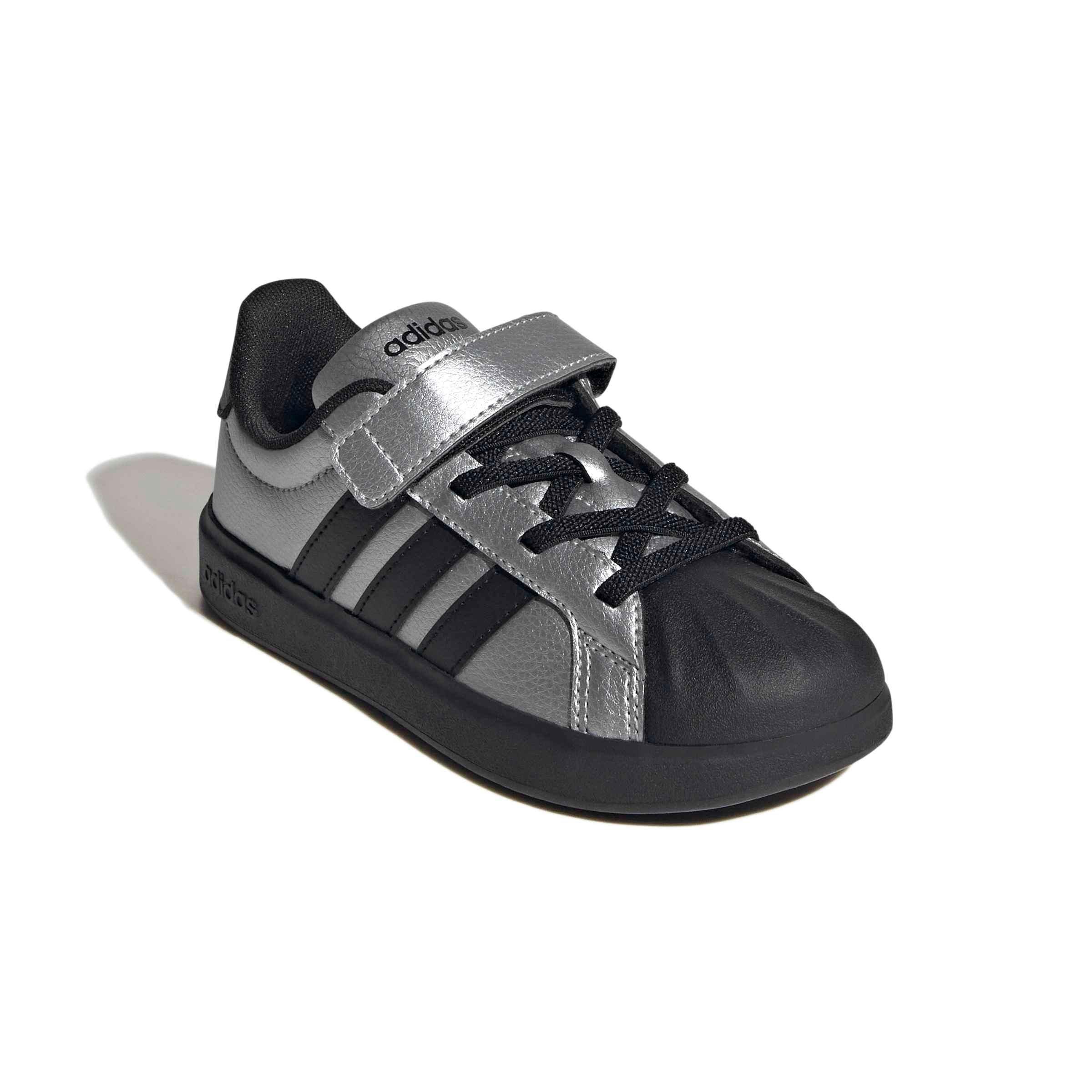 adidas Streettalk "Silver Metallic/Core Black/Silver Metallic" Preschool Girls' Shoe - SILVER/BLACK/SILVER