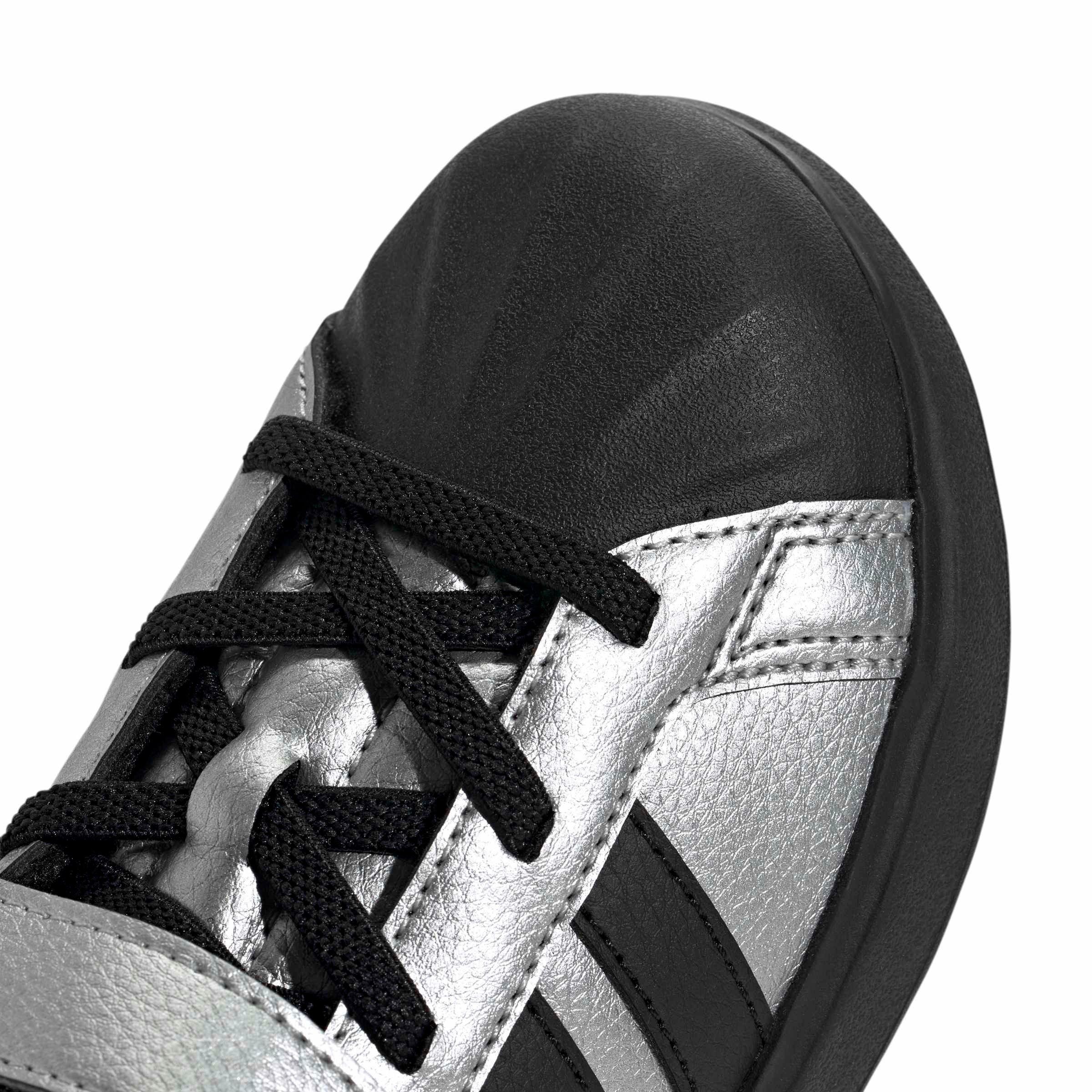 adidas Streettalk "Silver Metallic/Core Black/Silver Metallic" Preschool Girls' Shoe - SILVER/BLACK/SILVER