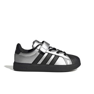 adidas Streettalk "Silver Metallic/Core Black/Silver Metallic" Preschool Girls' Shoe - SILVER/BLACK/SILVER