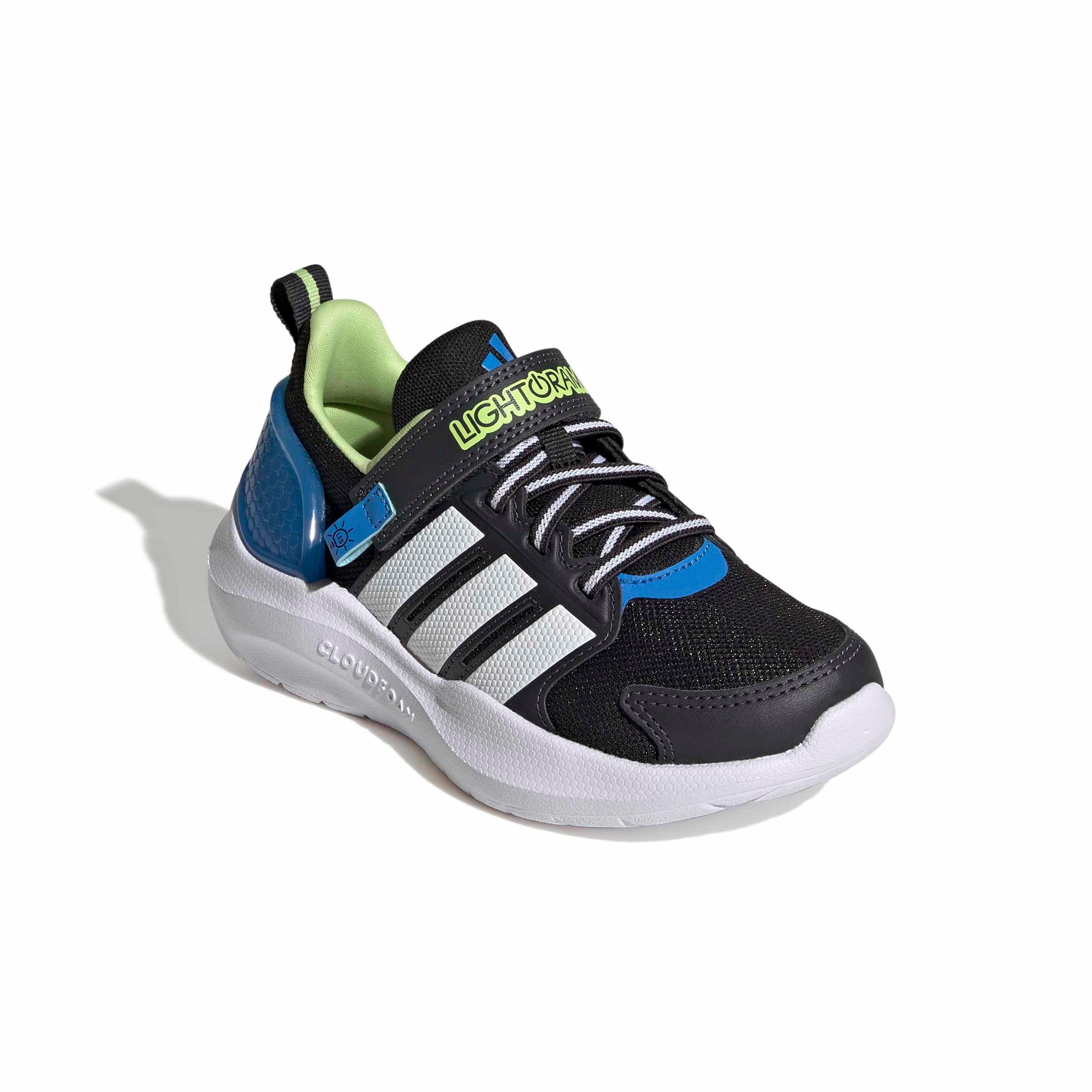 adidas Lightorama Runner "Core Black/Ftwr White/Lucid Ray Blue" Preschool Boys' Shoe - BLACK/WHITE/BLUE
