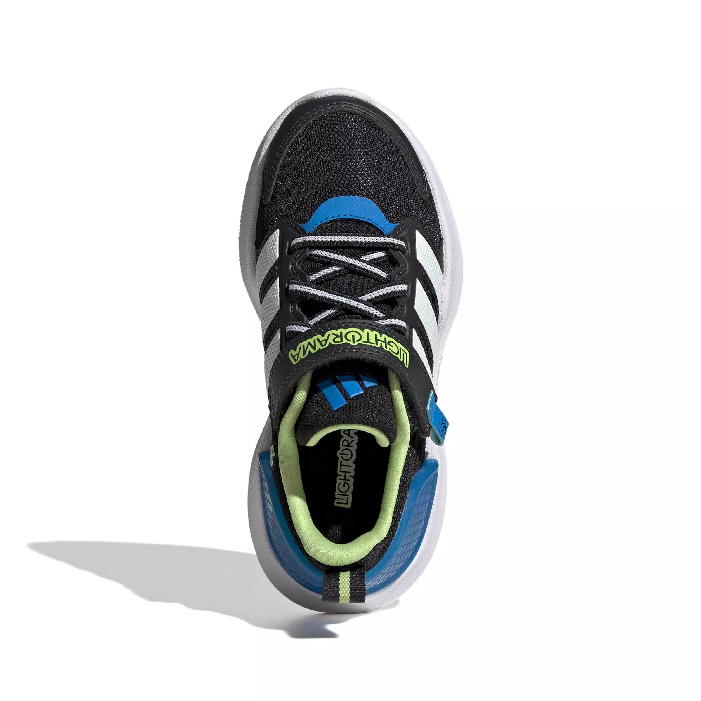 adidas Lightorama Runner "Core Black/Ftwr White/Lucid Ray Blue" Preschool Boys' Shoe - BLACK/WHITE/BLUE