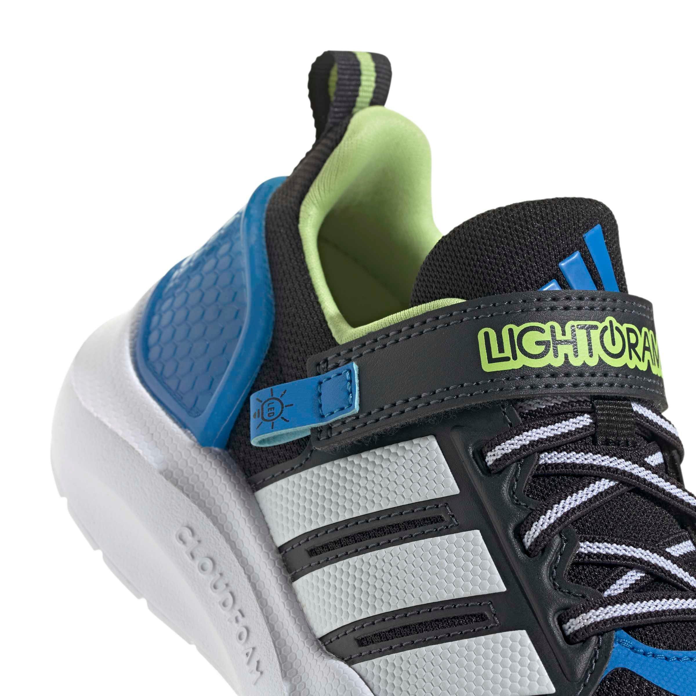 adidas Lightorama Runner "Core Black/Ftwr White/Lucid Ray Blue" Preschool Boys' Shoe - BLACK/WHITE/BLUE