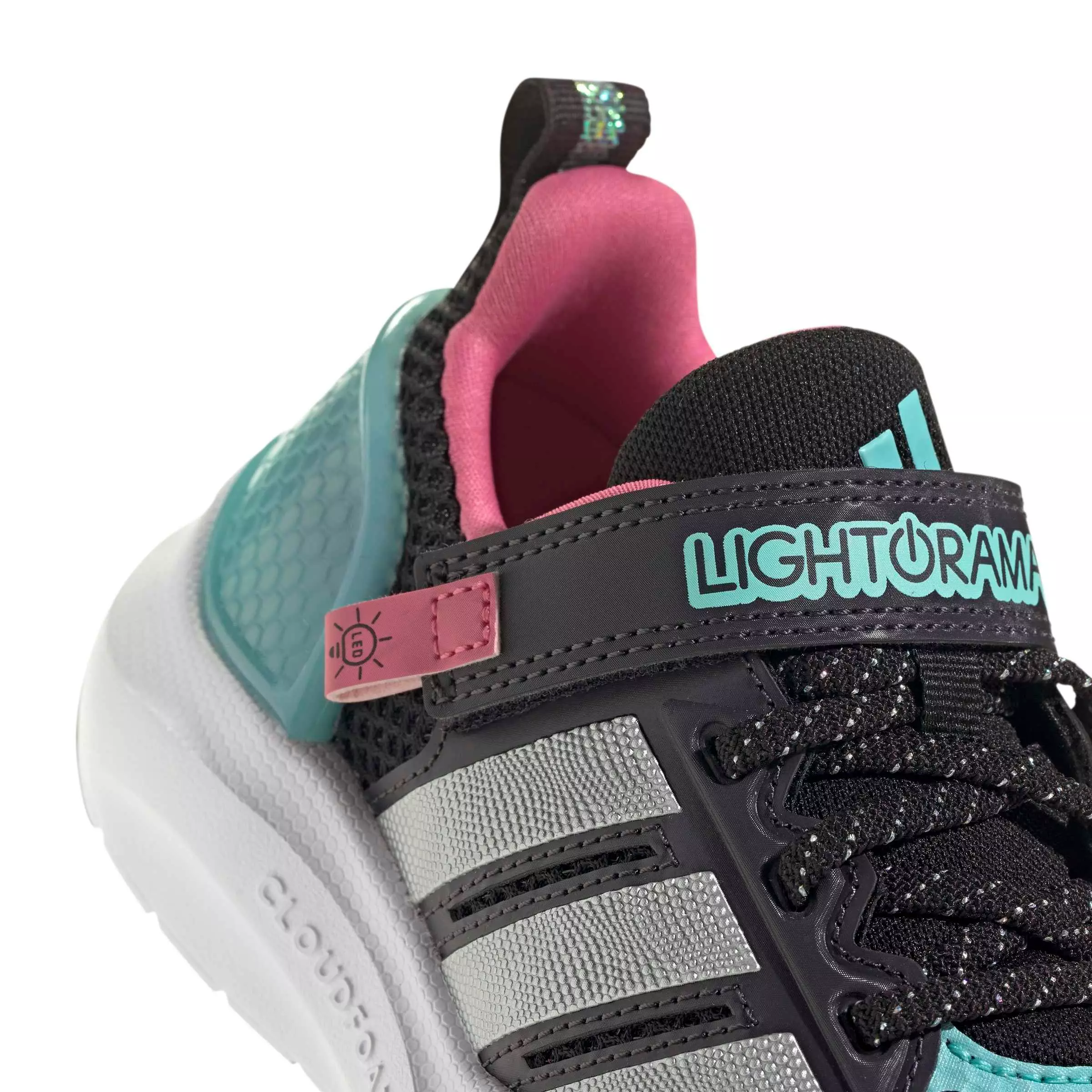 adidas Lightorama Runner "Core Black/Silver Metallic/Aurora Black" Preschool Boys' Shoe - BLACK/SILVER/BLACK