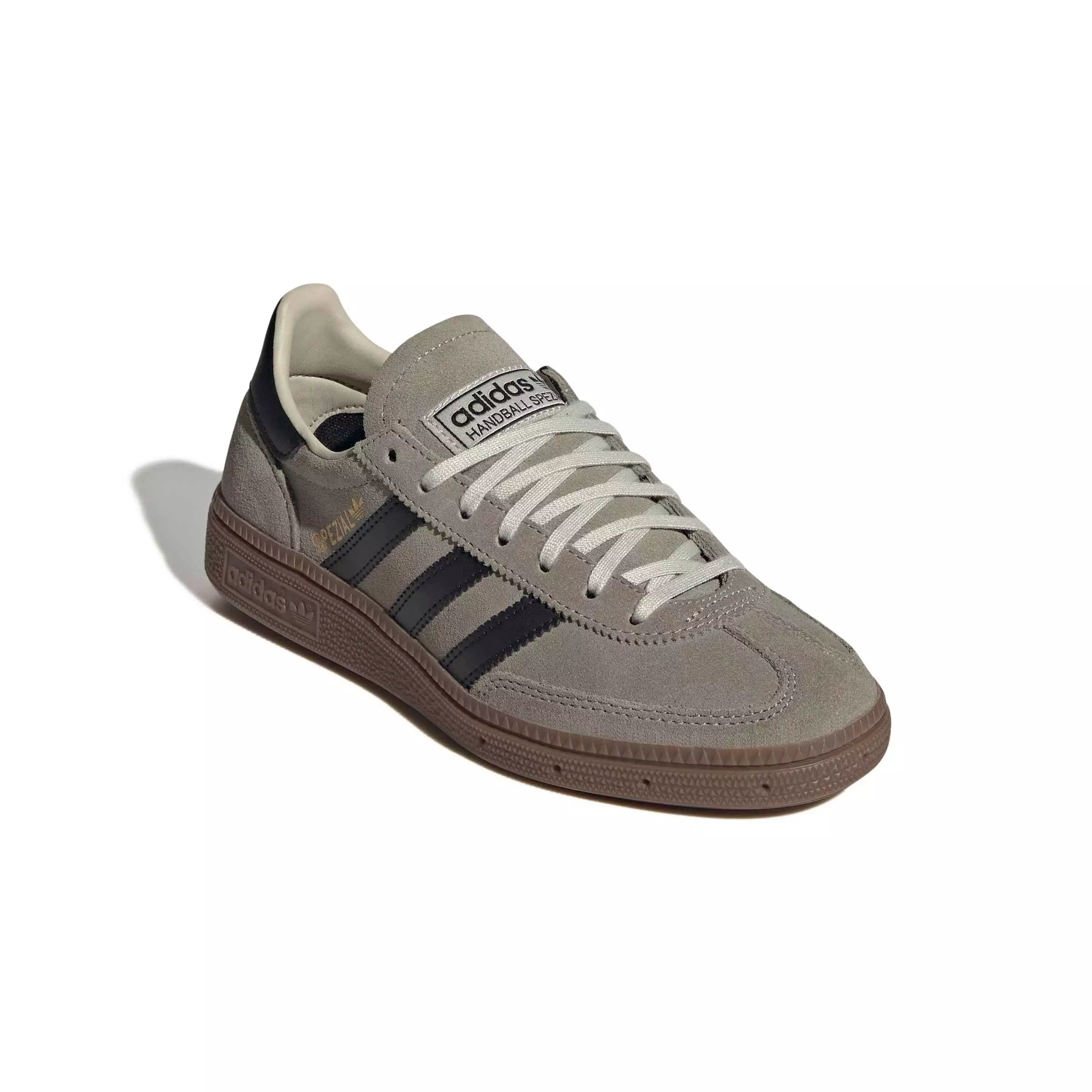 adidas Originals Handball Spezial "Silver Pebble/Core Black/Gum 5" Grade School Girls' Shoe - SILVER/BLACK/GUM