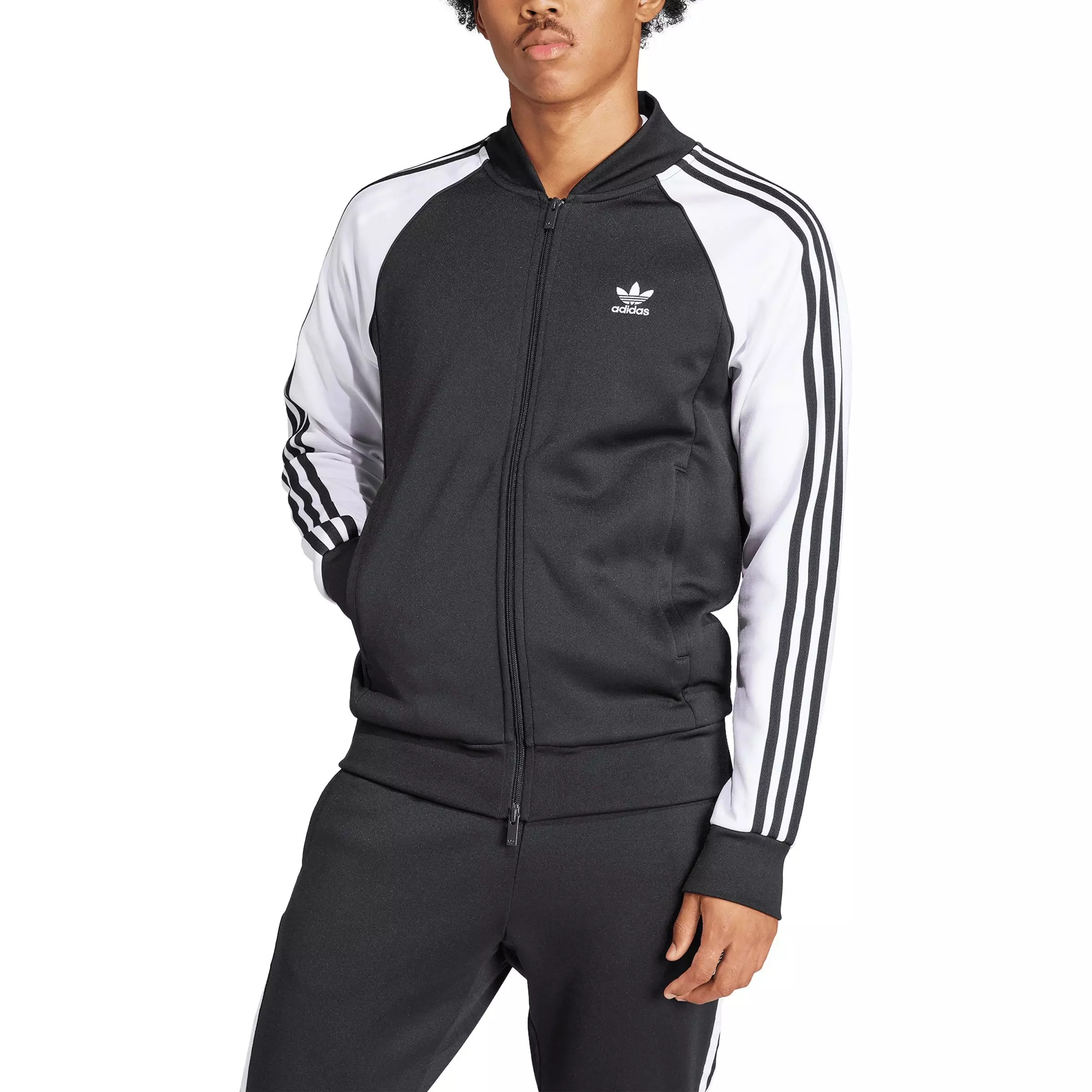 Men\'s City Originals adidas Hibbett Track Jacket-Black/White | SST Adicolor Classics - Gear