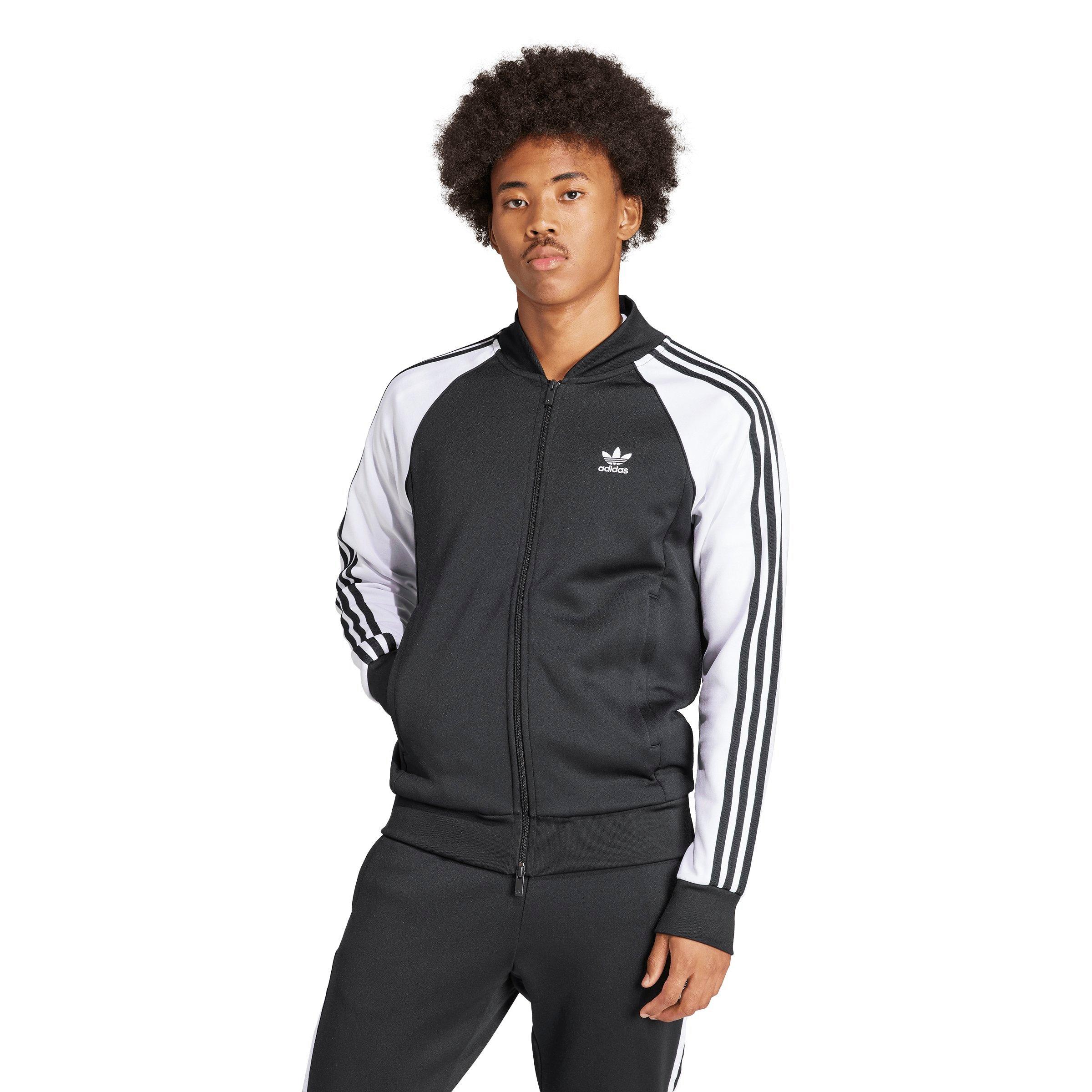 Men\'s Track adidas Originals City Jacket-Black/White Hibbett | Adicolor Classics SST Gear -