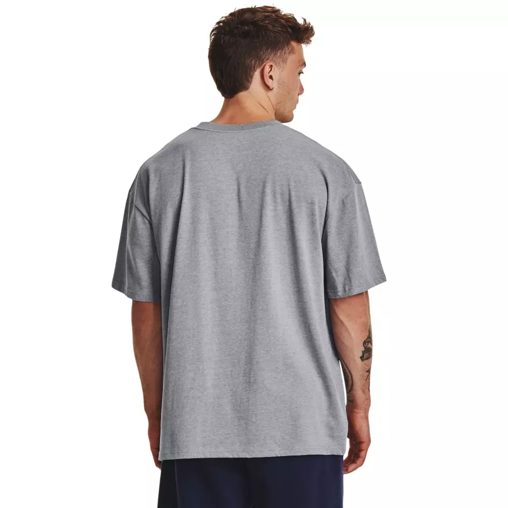 Under Armour Men's Oversized Heavyweight Short Sleeve T-Shirt - GREY/WHITE
