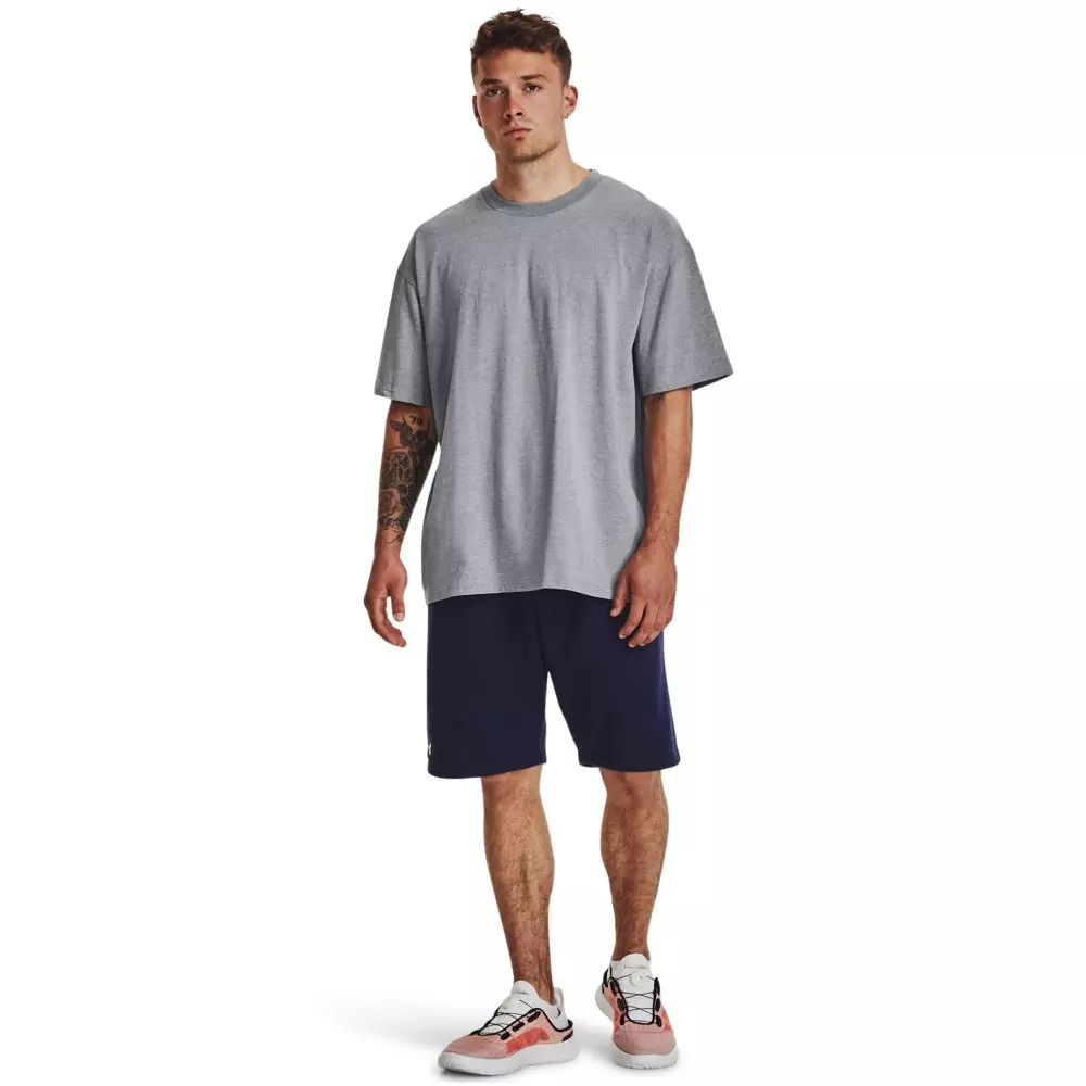 Under Armour Men's Oversized Heavyweight Short Sleeve T-Shirt - GREY/WHITE