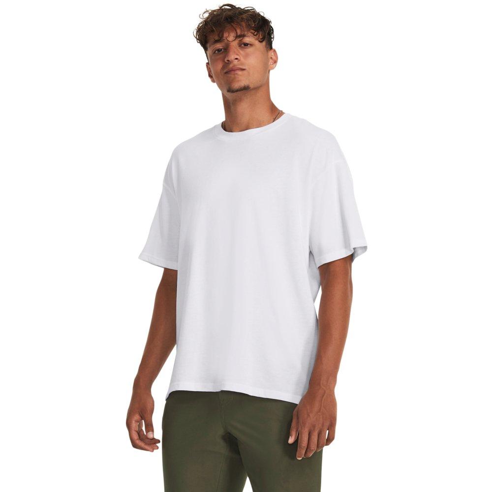 Under Armour Men's Oversized Heavyweight Short Sleeve T-Shirt - WHITE Thumbnail View 1
