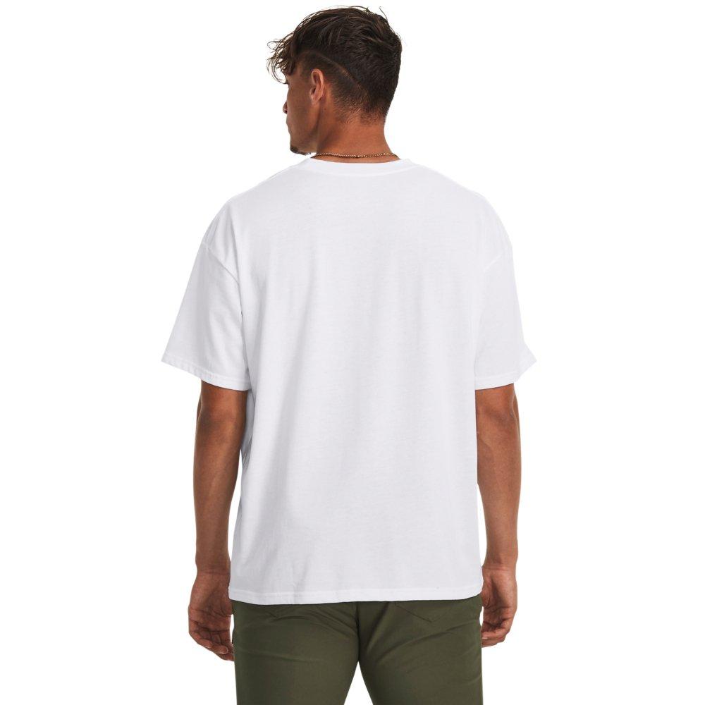 Under Armour Men's Oversized Heavyweight Short Sleeve T-Shirt - WHITE Thumbnail View 2