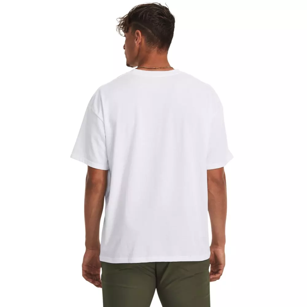 Under Armour Men's Oversized Heavyweight Short Sleeve T-Shirt - WHITE
