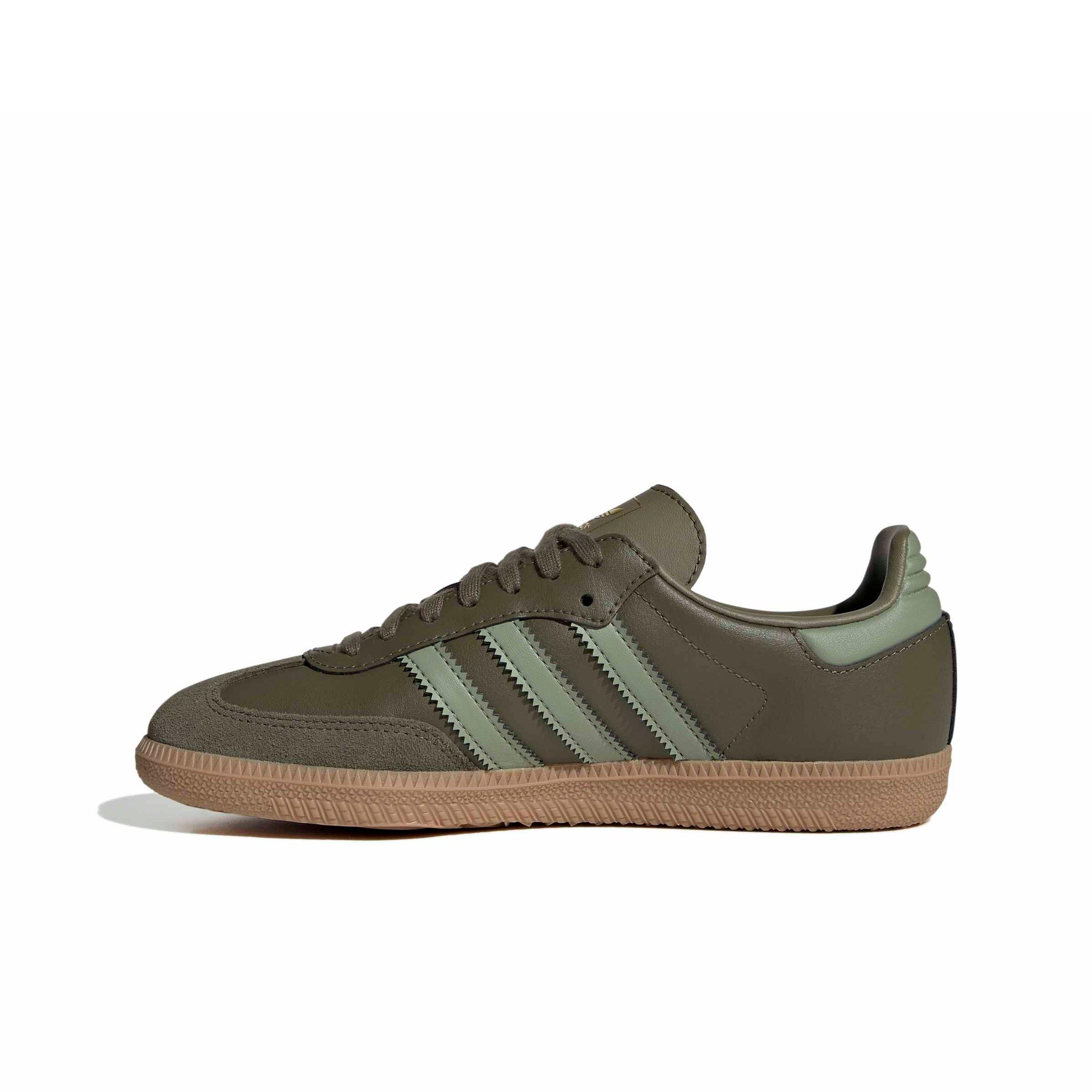 adidas Originals Samba OG "Olive Strata/Tent Green/Gum 4" Grade School Boys' Shoe - OLIVE/GREEN/GUM