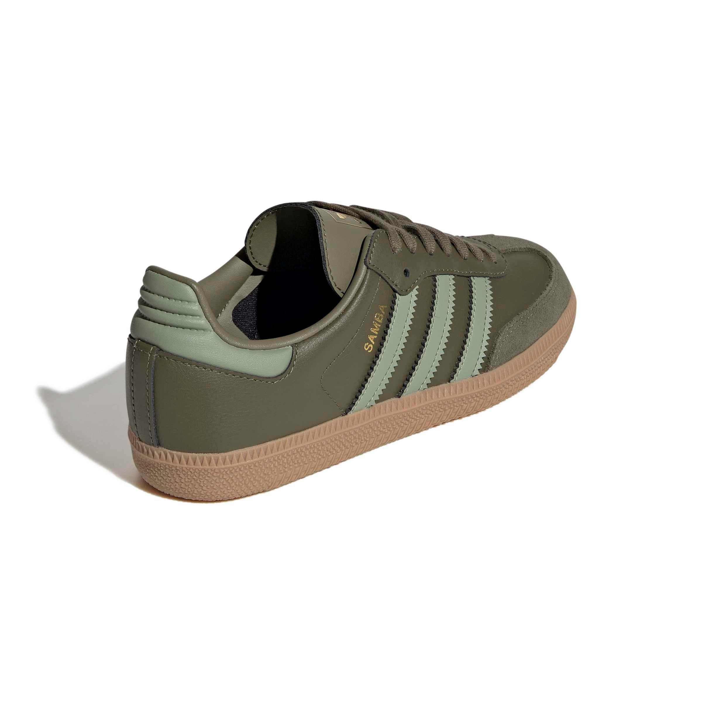 adidas Originals Samba OG "Olive Strata/Tent Green/Gum 4" Grade School Boys' Shoe - OLIVE/GREEN/GUM