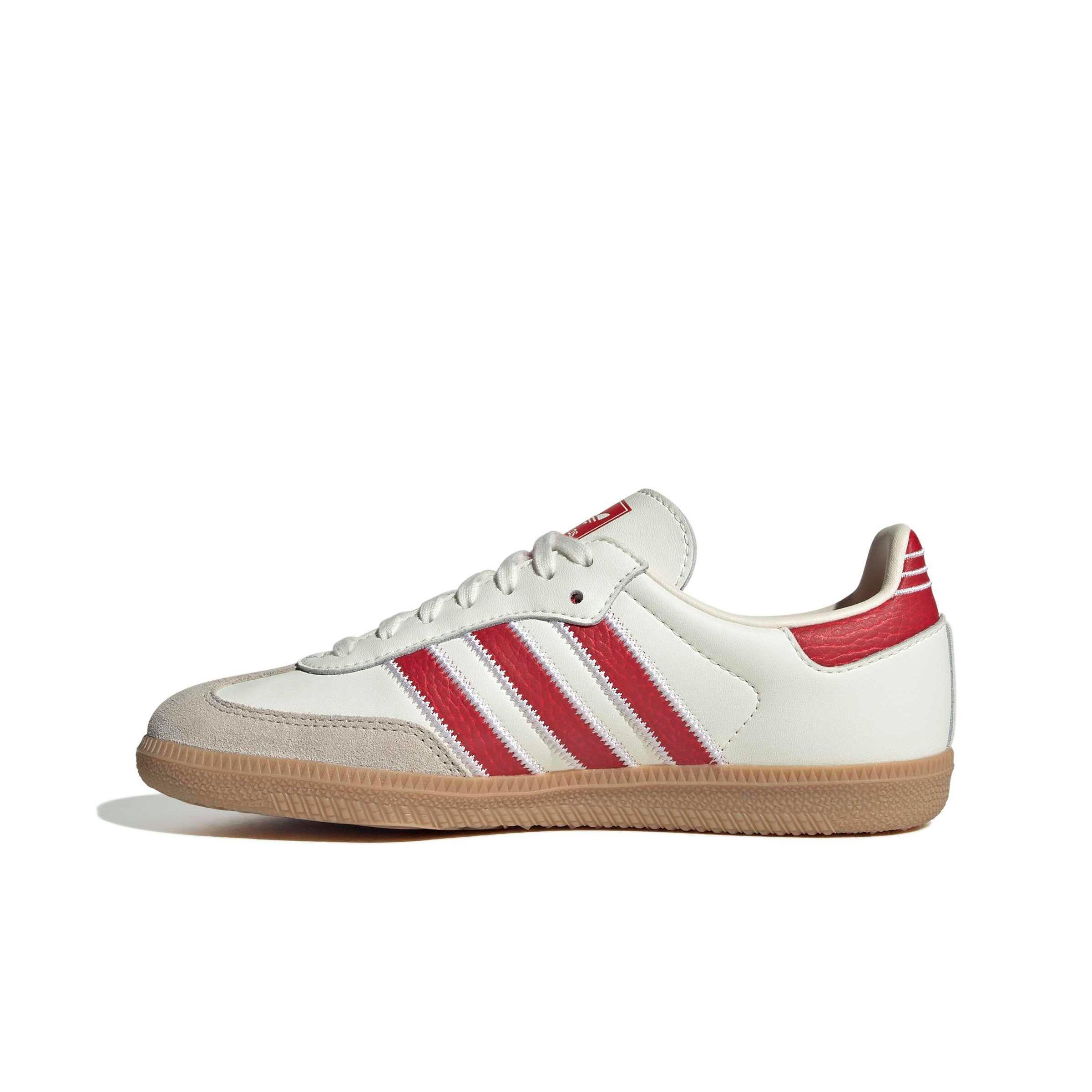 adidas Originals Samba OG "Off White/Better Scarlet/Gum 4" Grade School Boys' Shoe - OFF WHITE/SCARLET/GUM