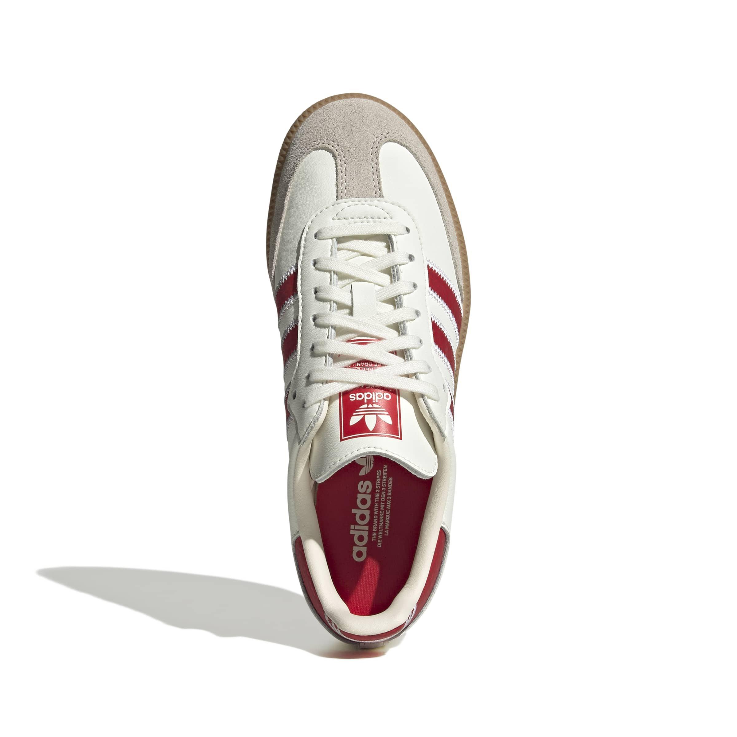 adidas Originals Samba OG "Off White/Better Scarlet/Gum 4" Grade School Boys' Shoe - OFF WHITE/SCARLET/GUM
