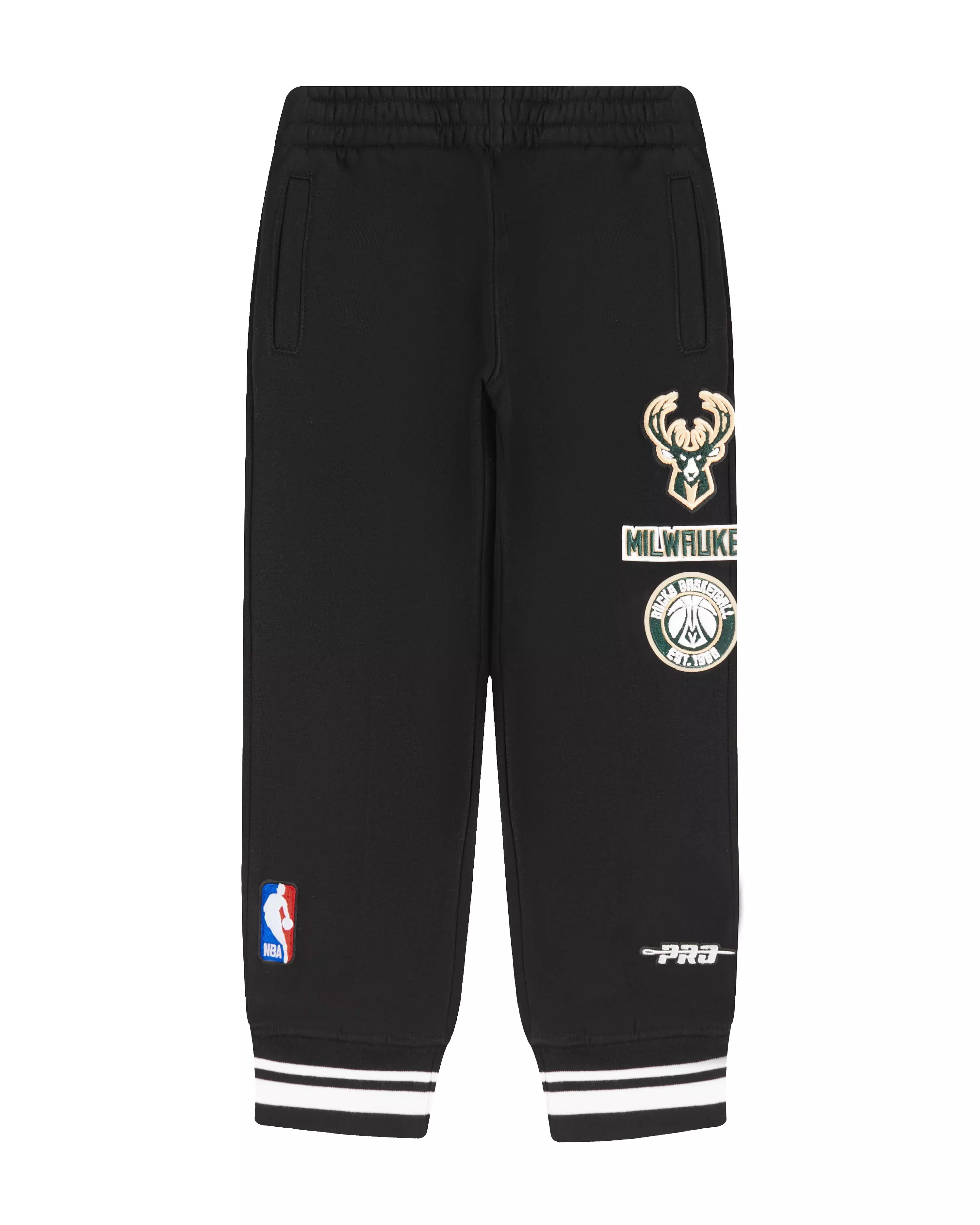 Pro Standard Toddler Boys' NBA Milwaukee Bucks Retro Classic Rib Sweatpants - Black - BLACK