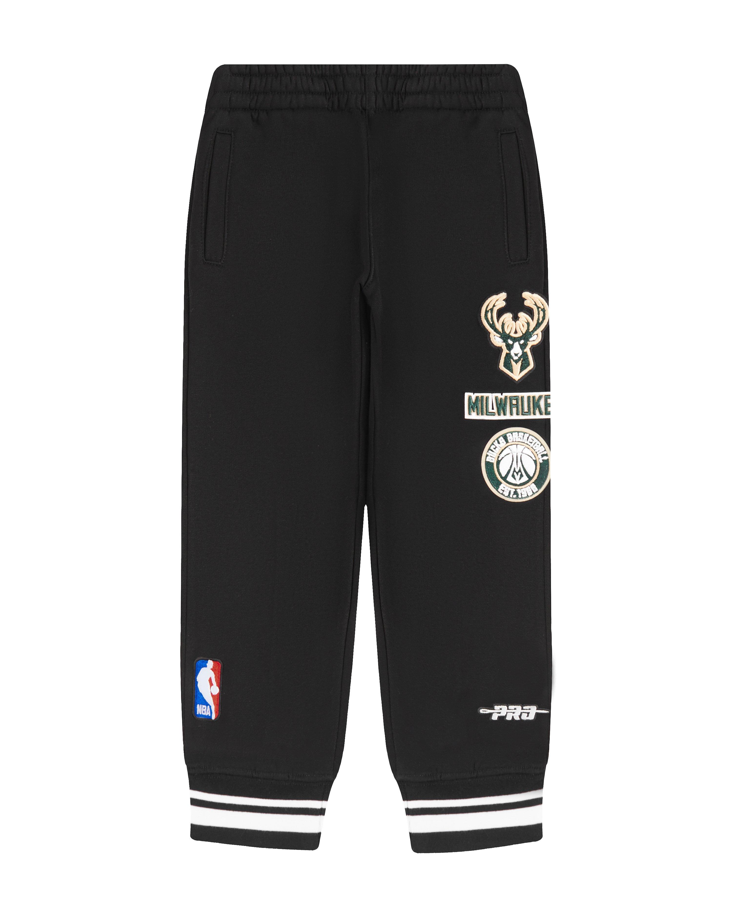 Pro Standard Toddler Boys' NBA Milwaukee Bucks Retro Classic Rib Sweatpants -Black - BLACK Thumbnail View 1