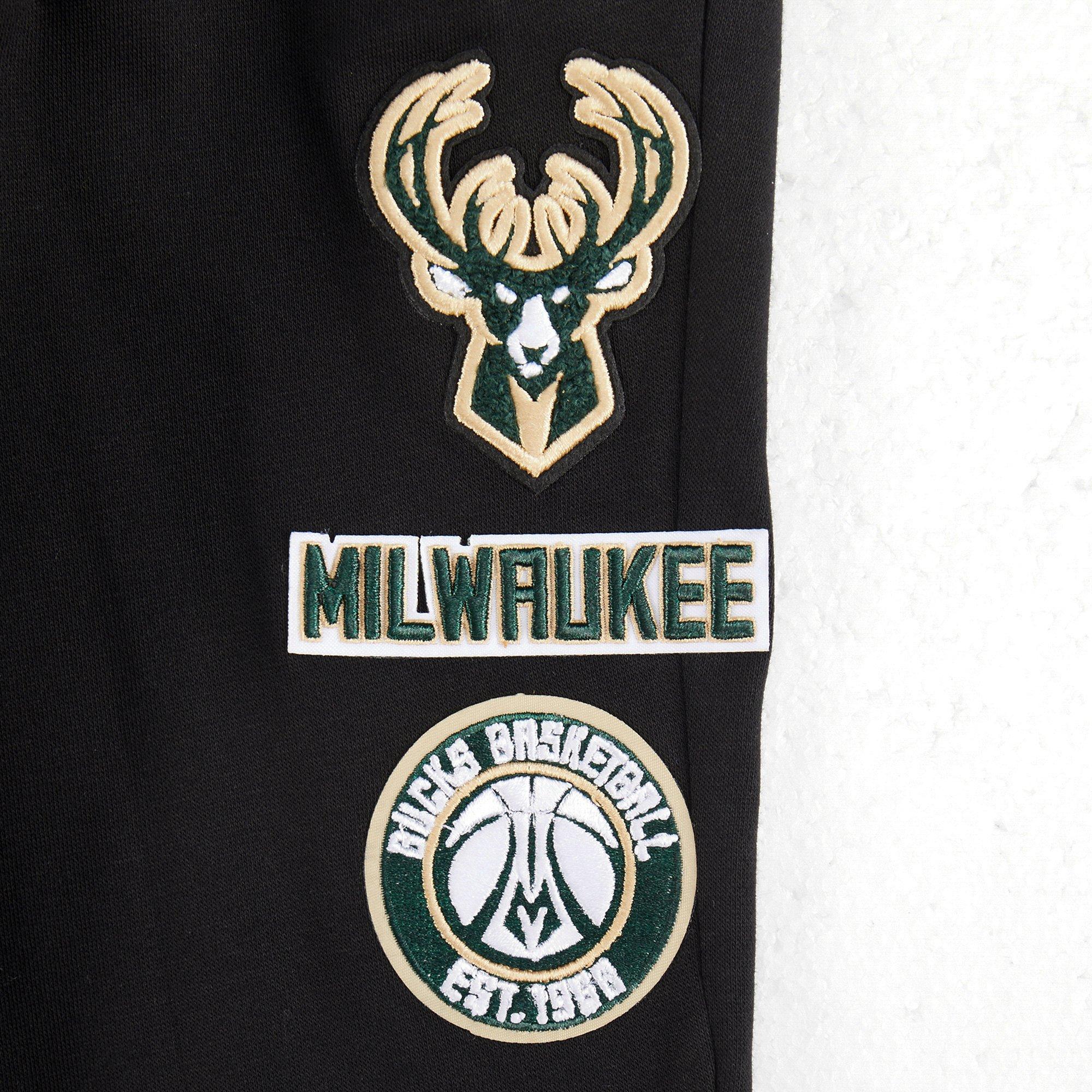 Pro Standard Toddler Boys' NBA Milwaukee Bucks Retro Classic Rib Sweatpants - Black - BLACK Thumbnail View 3