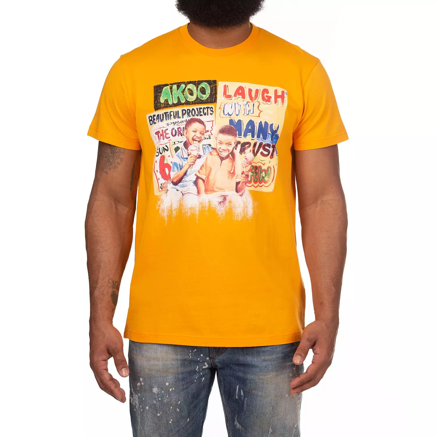 AKOO Men's Dancehall Days Short Sleeve Shirt - Orange - ORANGE