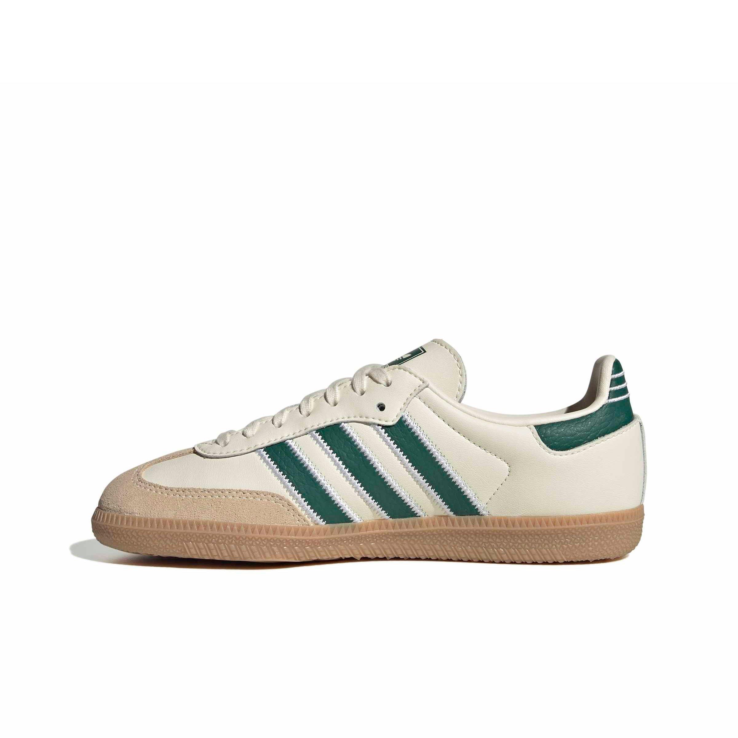 adidas Originals Samba OG "Cream White/Collegiate Green/Gum 4" Grade School Boys' Shoe - CREAM/GREEN/GUM