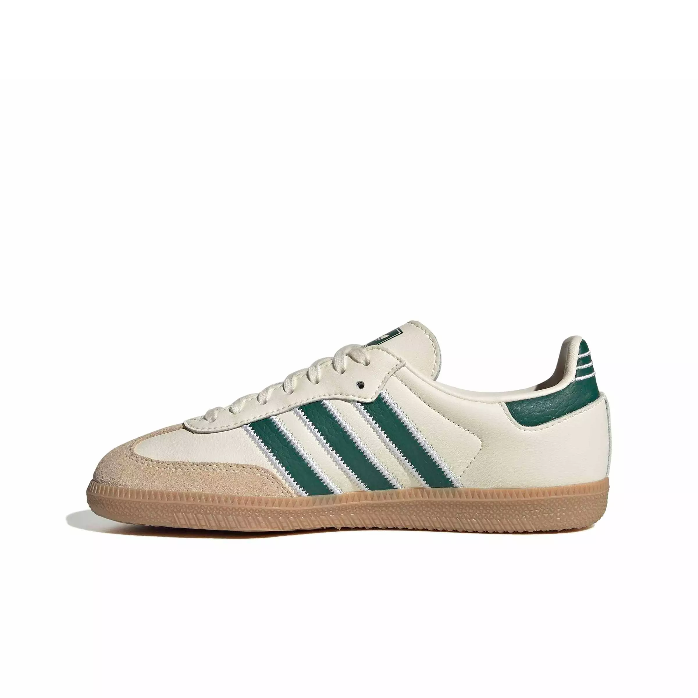 adidas Originals Samba OG "Cream White/Collegiate Green/Gum 4" Grade School Boys' Shoe - CREAM/GREEN/GUM