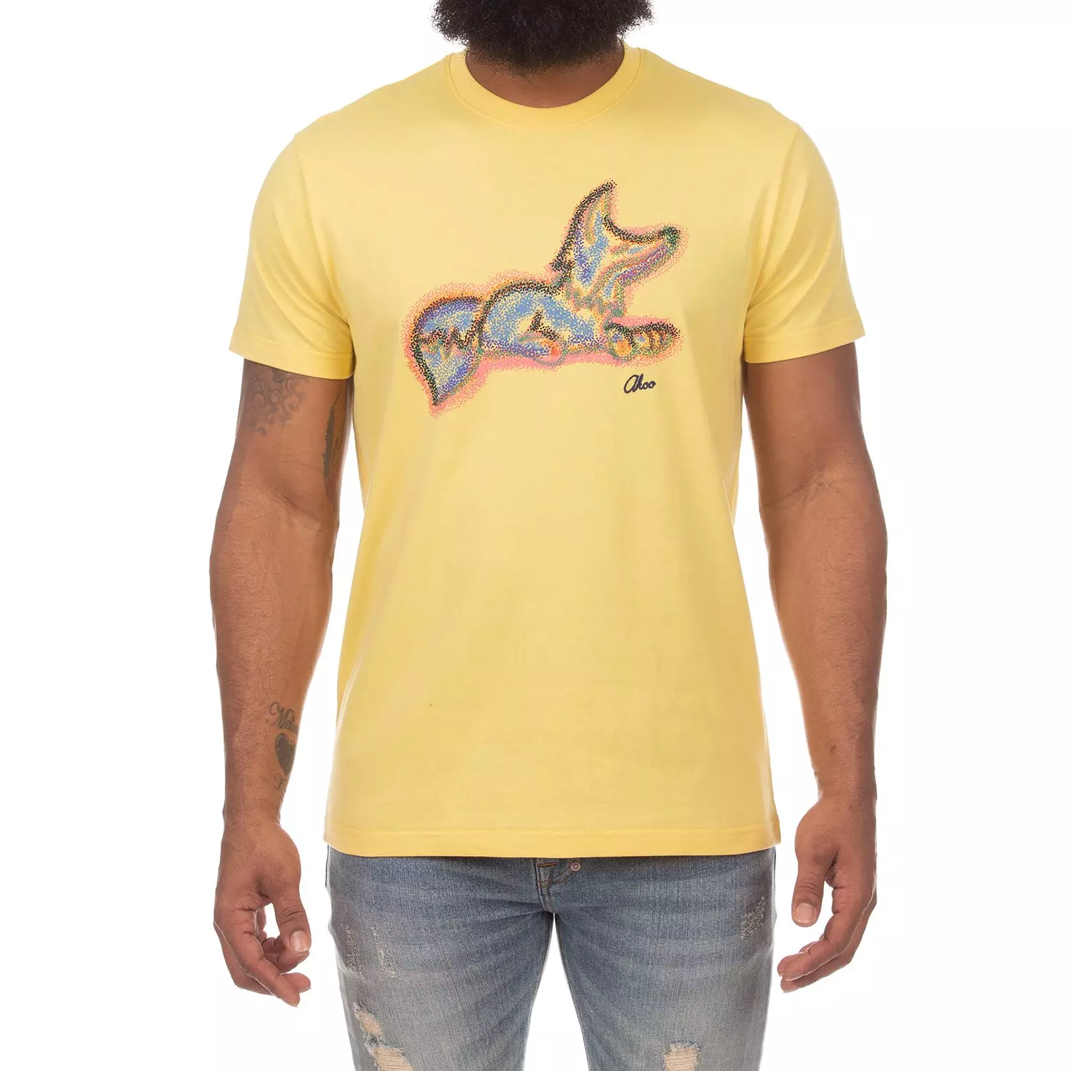 AKOO Men's Stipple Snobby Short Sleeve Tee - YELLOW