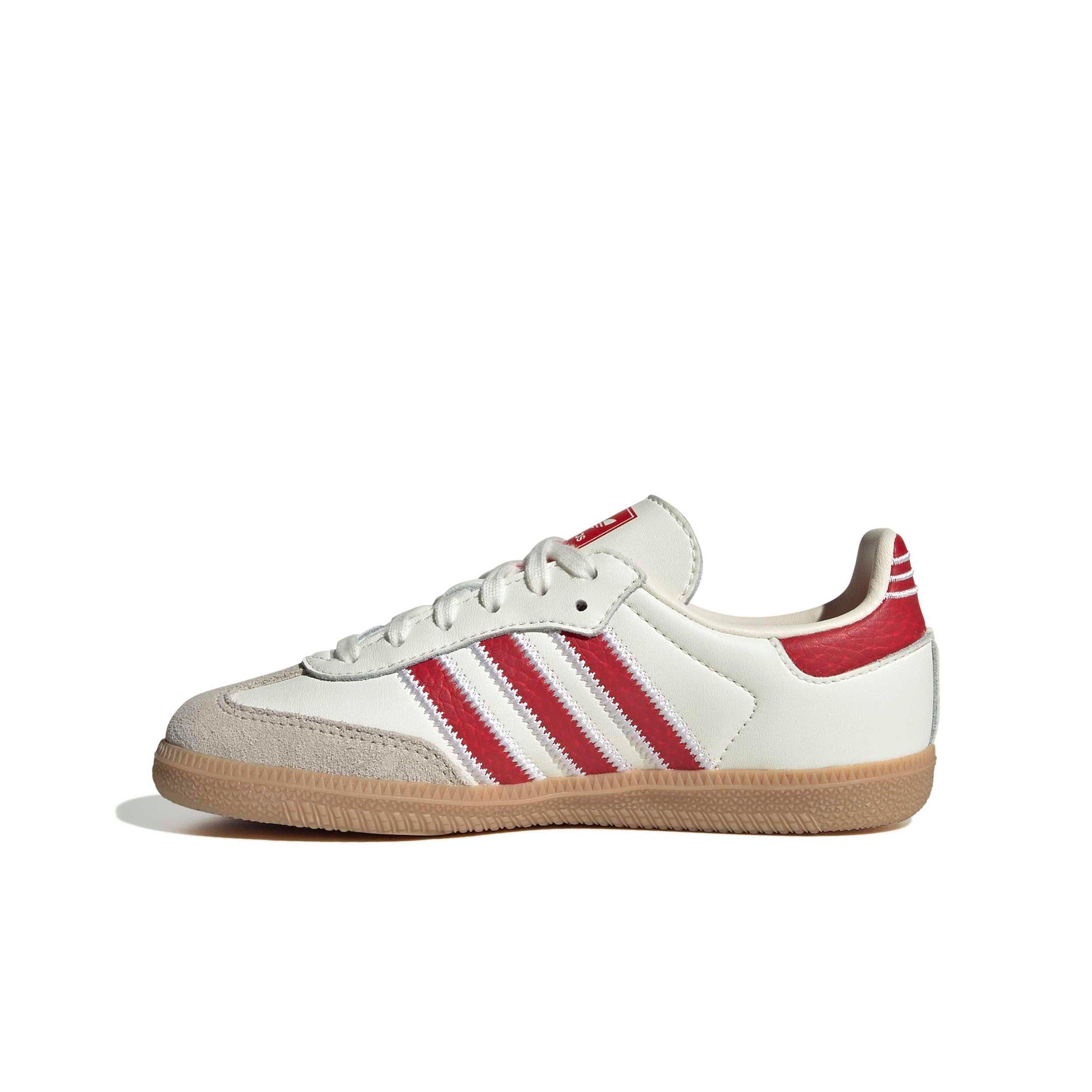 adidas Originals Samba OG "Off White/Better Scarlet/Gum 4" Preschool Boys' Shoe - OFF WHITE/SCARLET/GUM