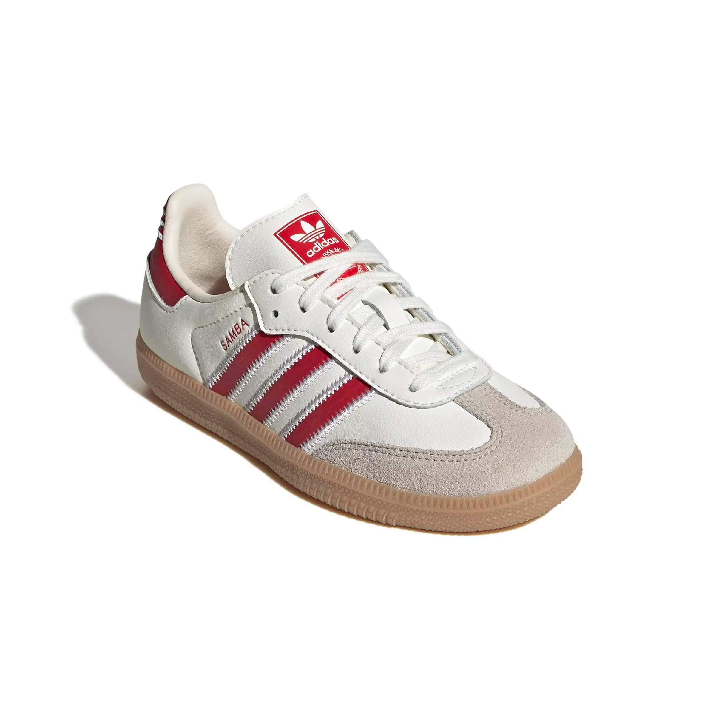 adidas Originals Samba OG "Off White/Better Scarlet/Gum 4" Preschool Boys' Shoe - OFF WHITE/SCARLET/GUM