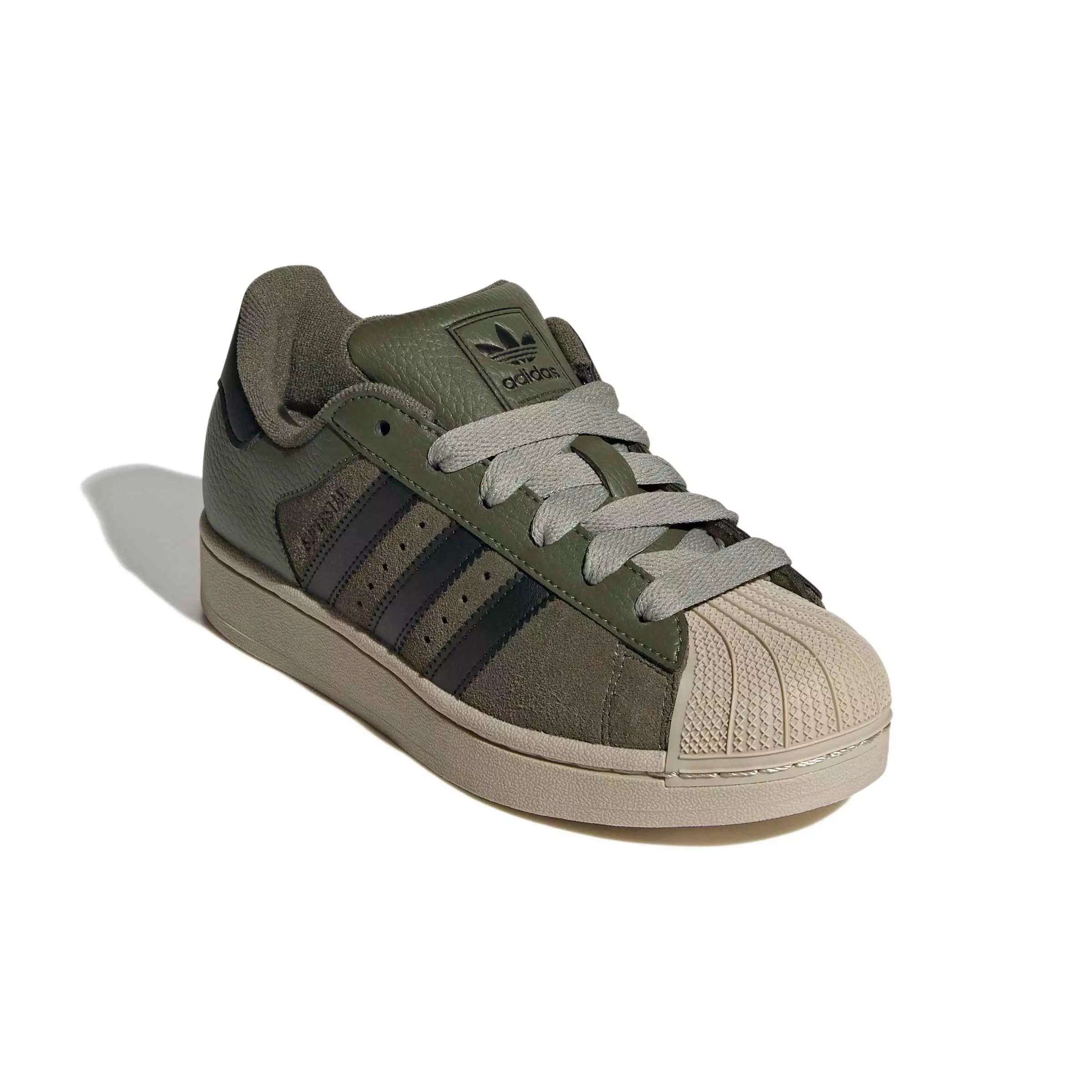 adidas Originals Superstar II "Olive Strata/Core Black/Khaki Three" Grade School Boys' Shoe - OLIVE/BLACK/KHAKI