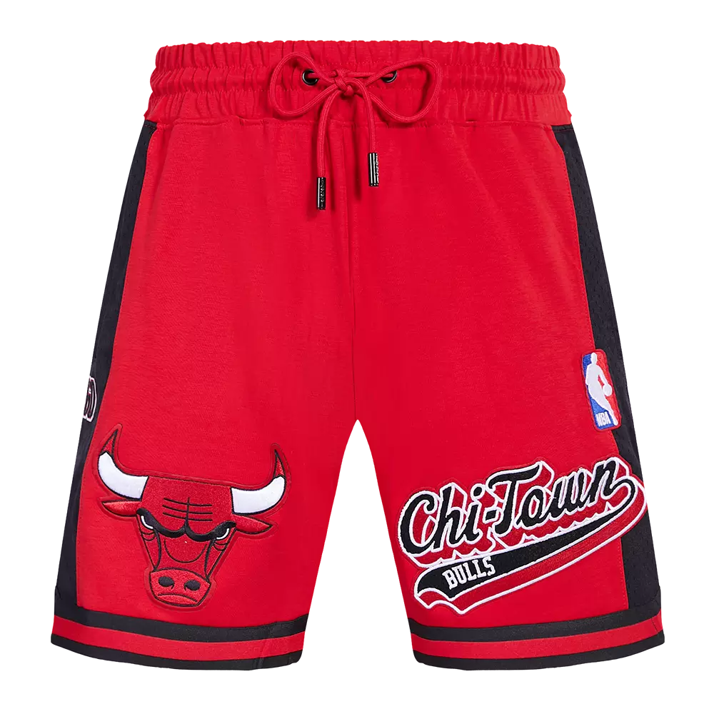 Pro Standard Men's NBA Chicago Bulls Script Tail DK 2.0 Shorts -Red/Black - RED/BLACK