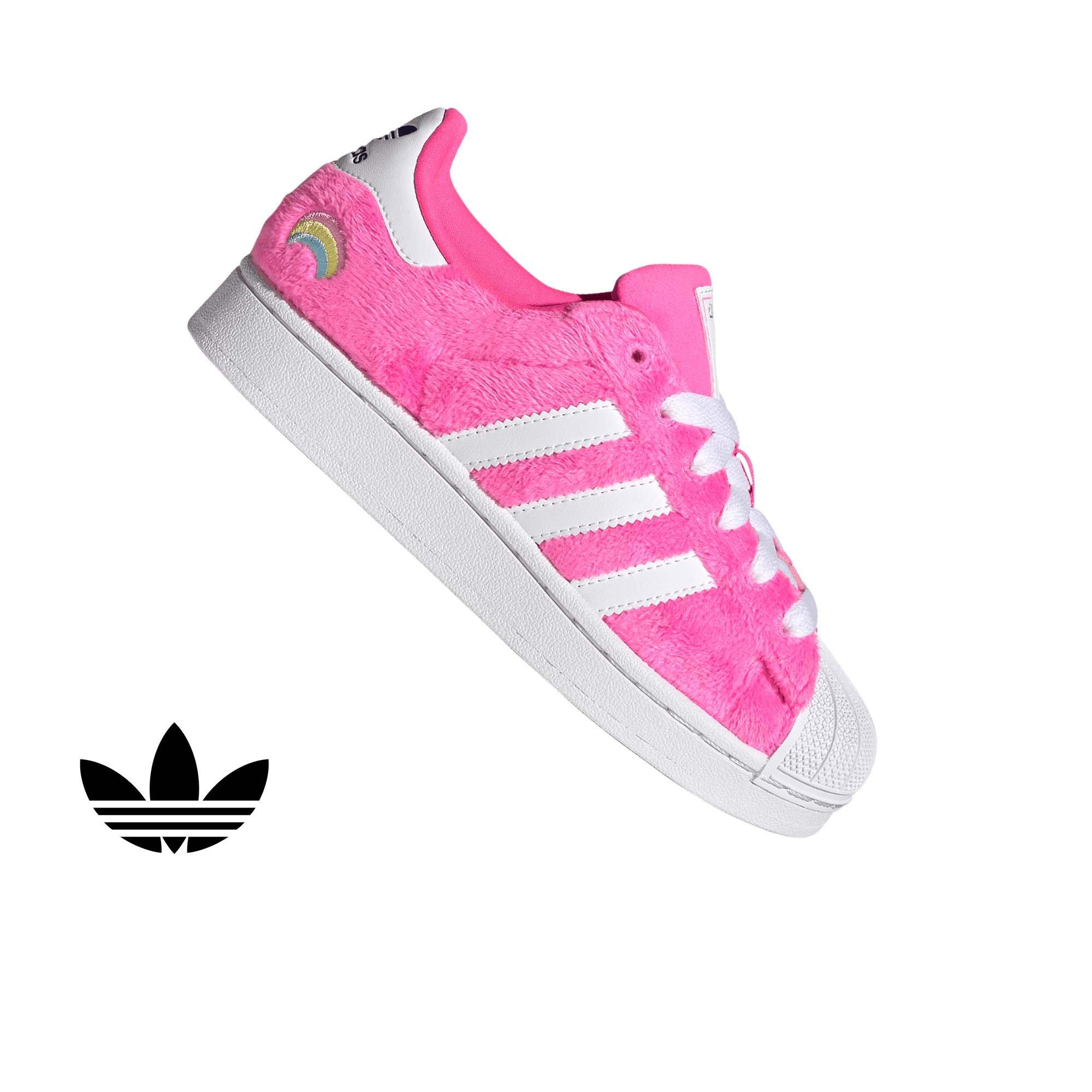 adidas Originals Care Bears Superstar II "Lucid Pink/White/Purple" Grade School Girls' Shoe - PINK/WHITE/PURPLE