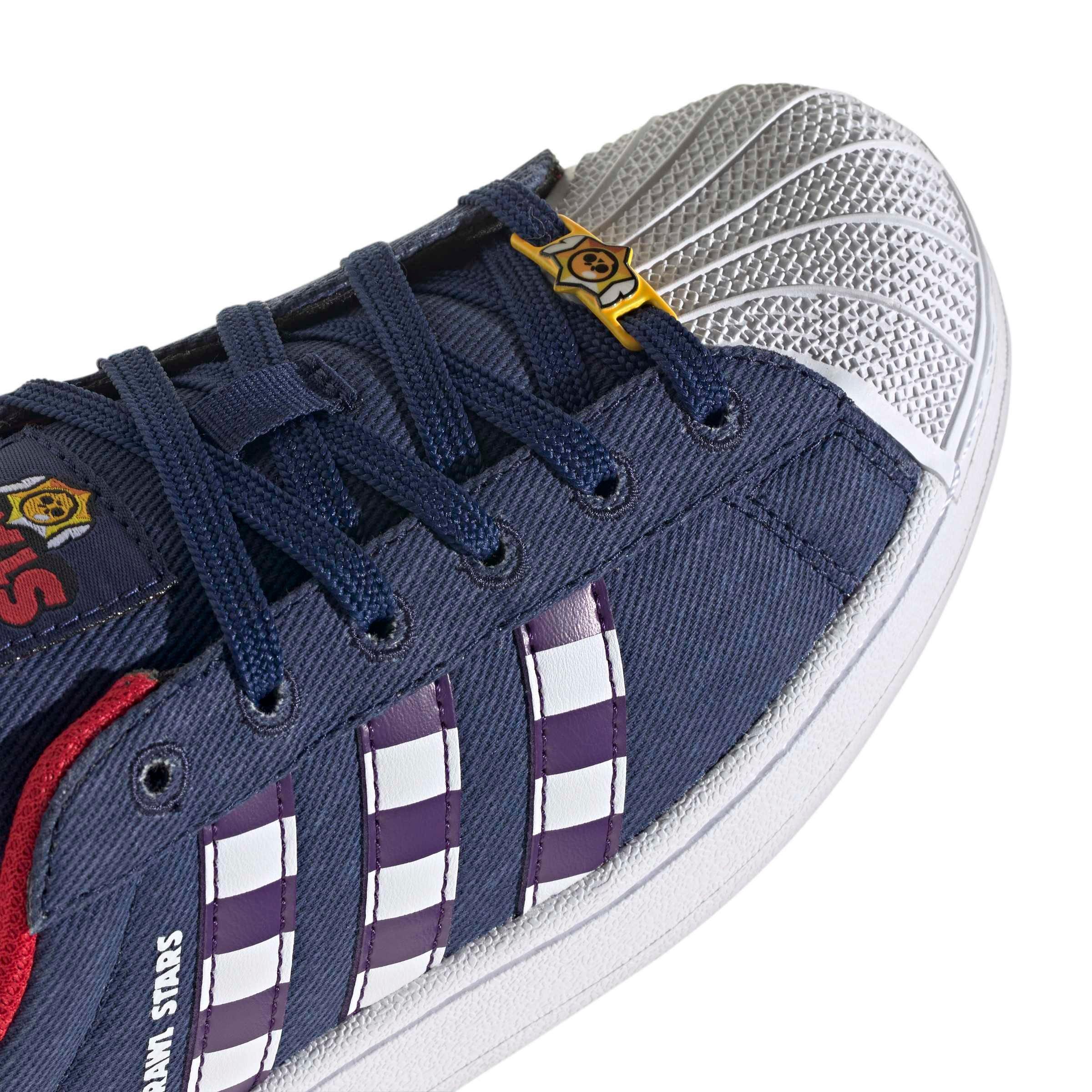 adidas Originals Brawl Stars Superstar II "Dark Blue/Violet/Ftwr White" Grade School Boys' Shoe - DK BLUE/VIOLET/WHITE