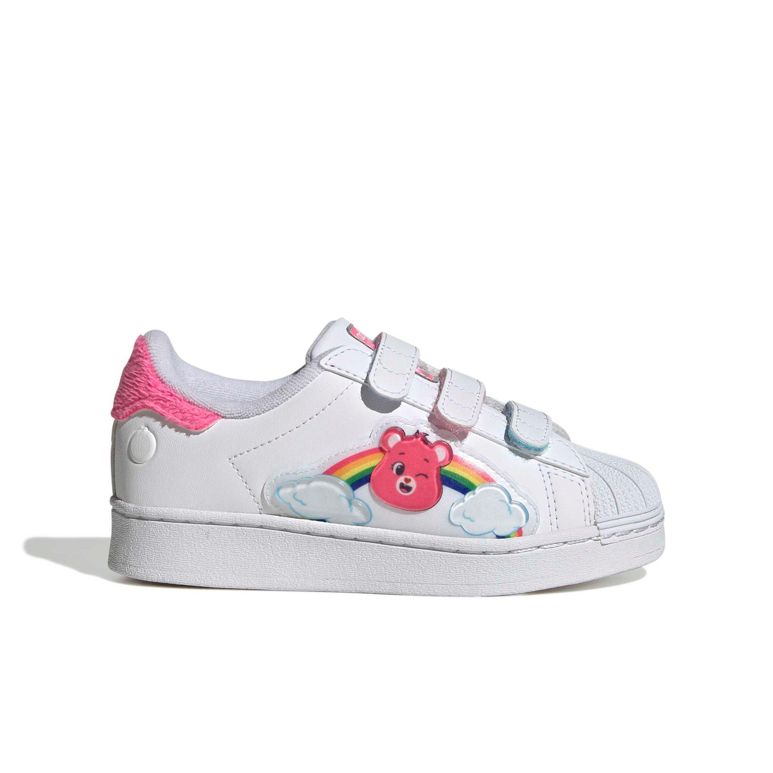 adidas Originals Care Bears Superstar LED LCC "White/Lucid Pink/Bliss Pink" Preschool Girls' Shoe - WHITE/PINK/PINK