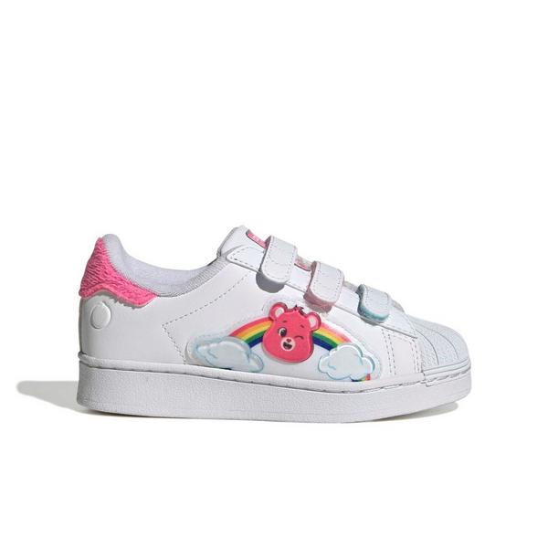 adidas Originals Care Bears Superstar LED LCC "White/Lucid Pink/Bliss Pink" Preschool Girls' Shoe - WHITE/PINK/PINK