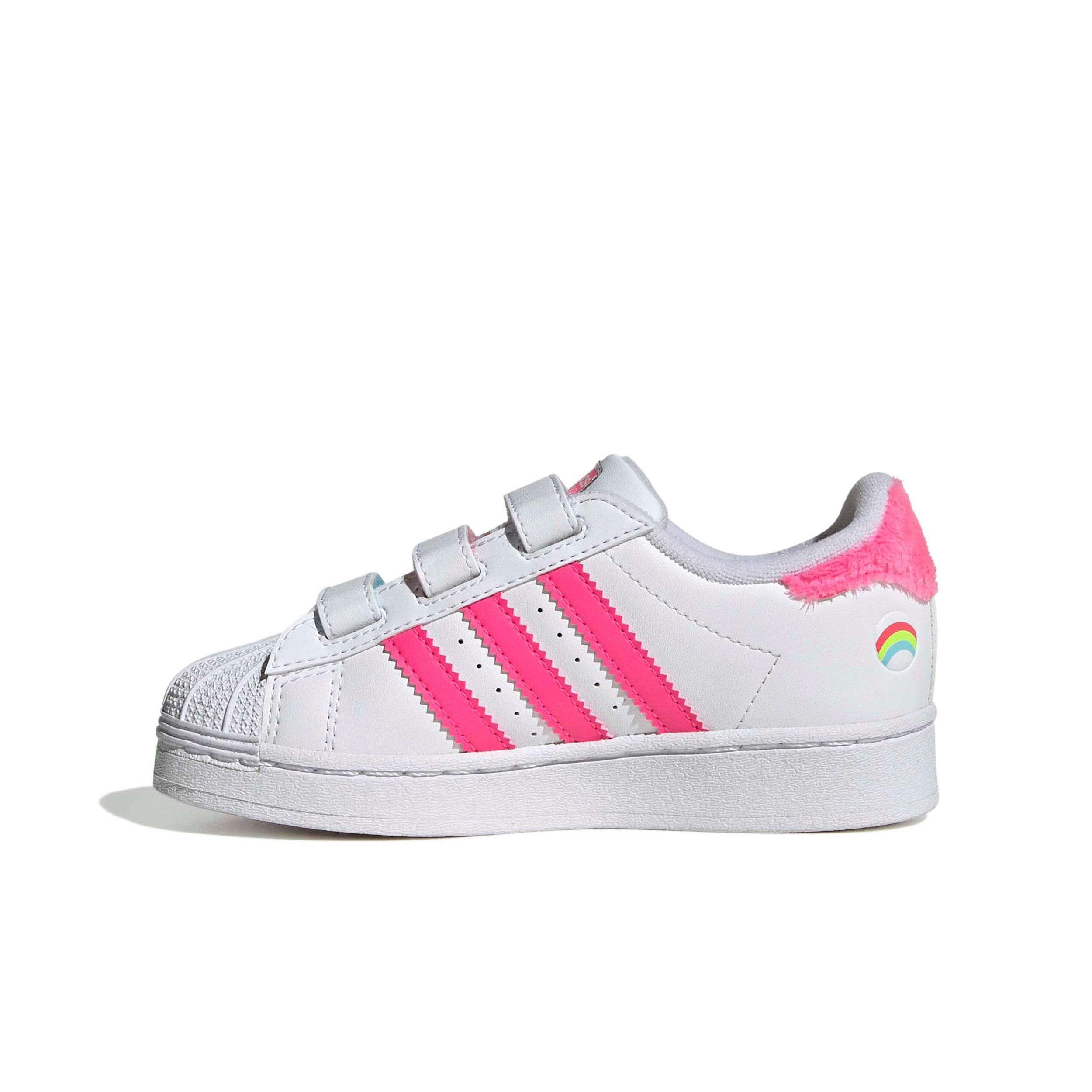 adidas Originals Care Bears Superstar LED LCC "White/Lucid Pink/Bliss Pink" Preschool Girls' Shoe - WHITE/PINK/PINK