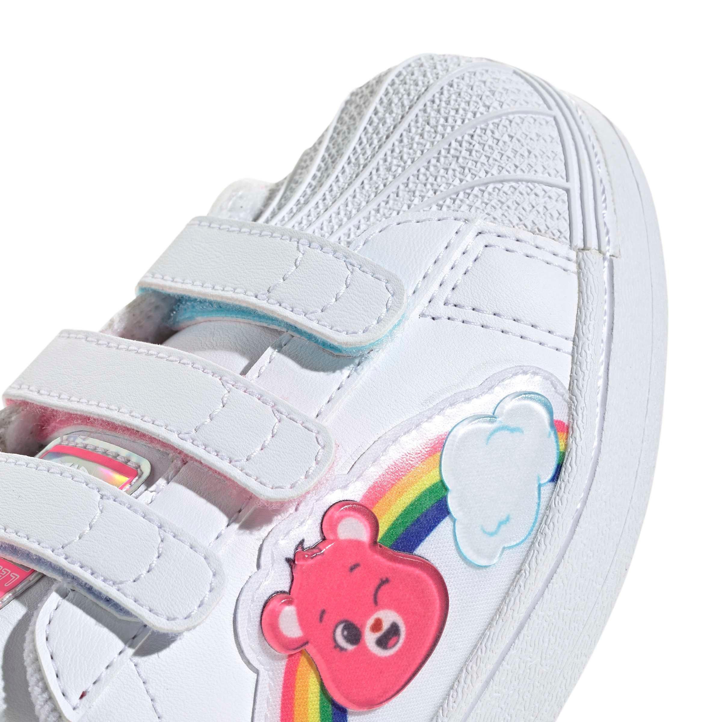 adidas Originals Care Bears Superstar LED LCC "White/Lucid Pink/Bliss Pink" Preschool Girls' Shoe - WHITE/PINK/PINK