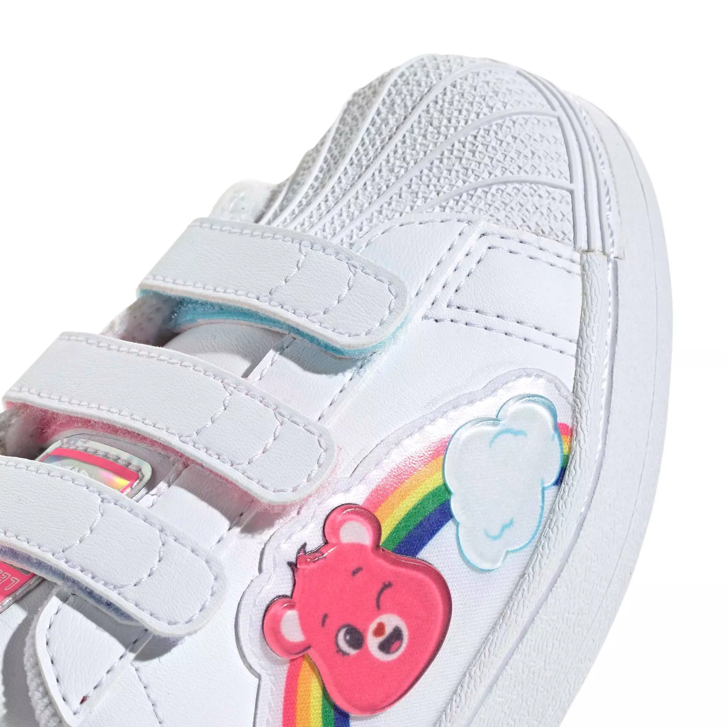 adidas Originals Care Bears Superstar LED LCC "White/Lucid Pink/Bliss Pink" Preschool Girls' Shoe - WHITE/PINK/PINK