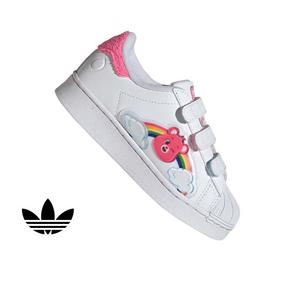 adidas Originals Care Bears Superstar LED LCC "White/Lucid Pink/Bliss Pink" Preschool Girls' Shoe - WHITE/PINK/PINK