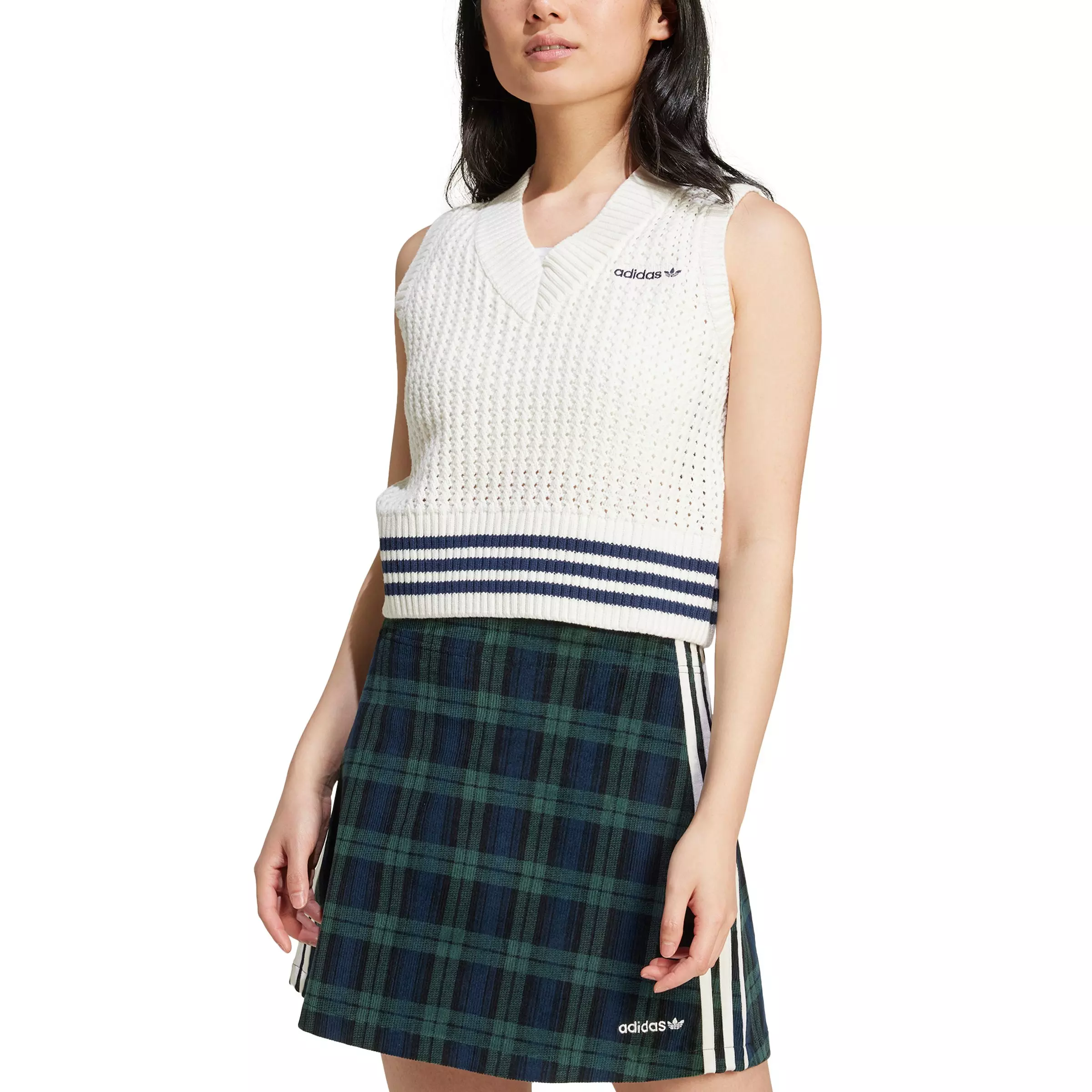 adidas Originals Women's Knit Vest-White - WHITE