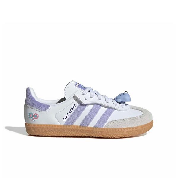 adidas Originals Care Bears Samba OG CCEL "Light Purple/Ftwr White/Blue Dawn" Preschool Girls' Shoe - LT PURPLE/WHITE/BLUE