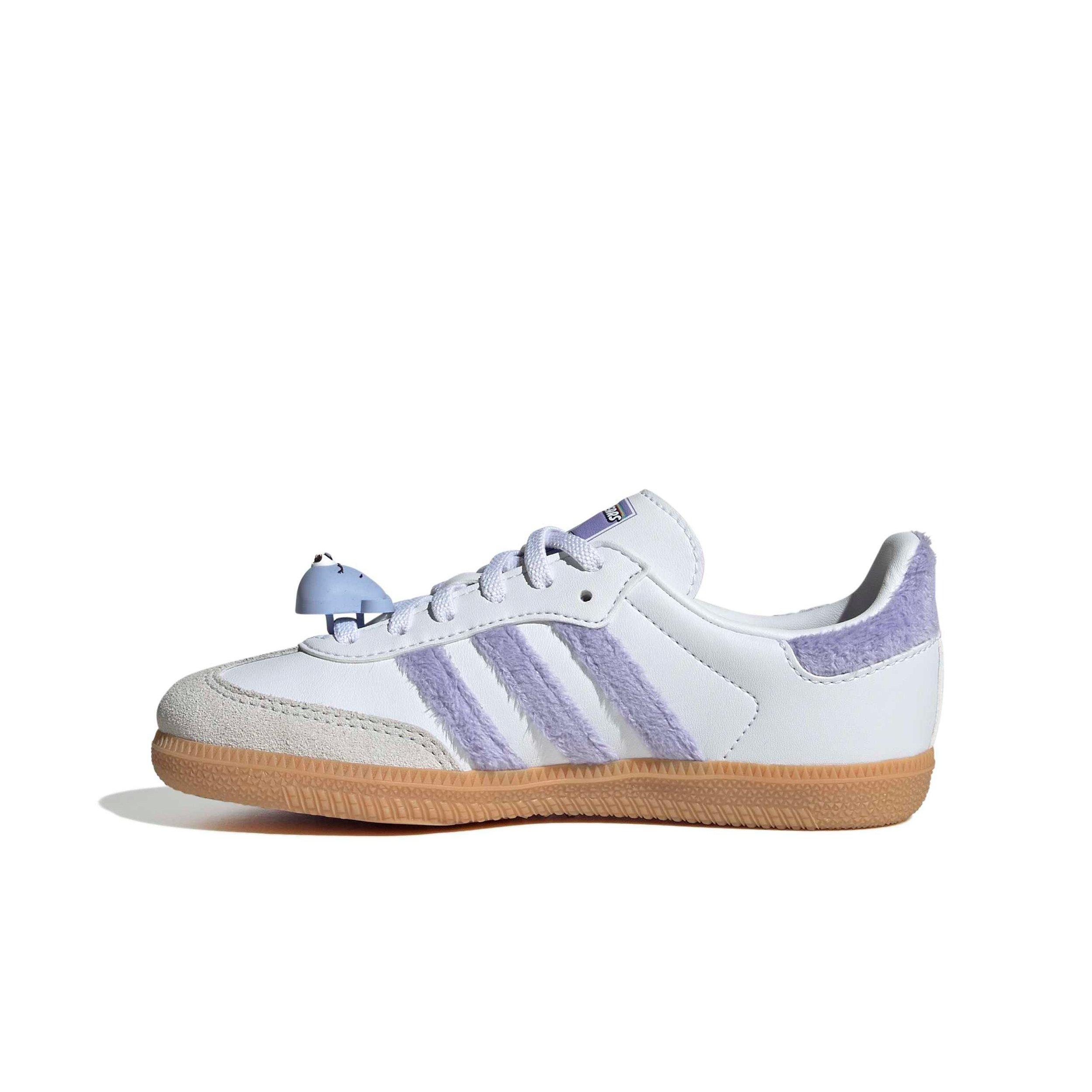 adidas Originals Care Bears Samba OG CCEL "Light Purple/Ftwr White/Blue Dawn" Preschool Girls' Shoe - LT PURPLE/WHITE/BLUE