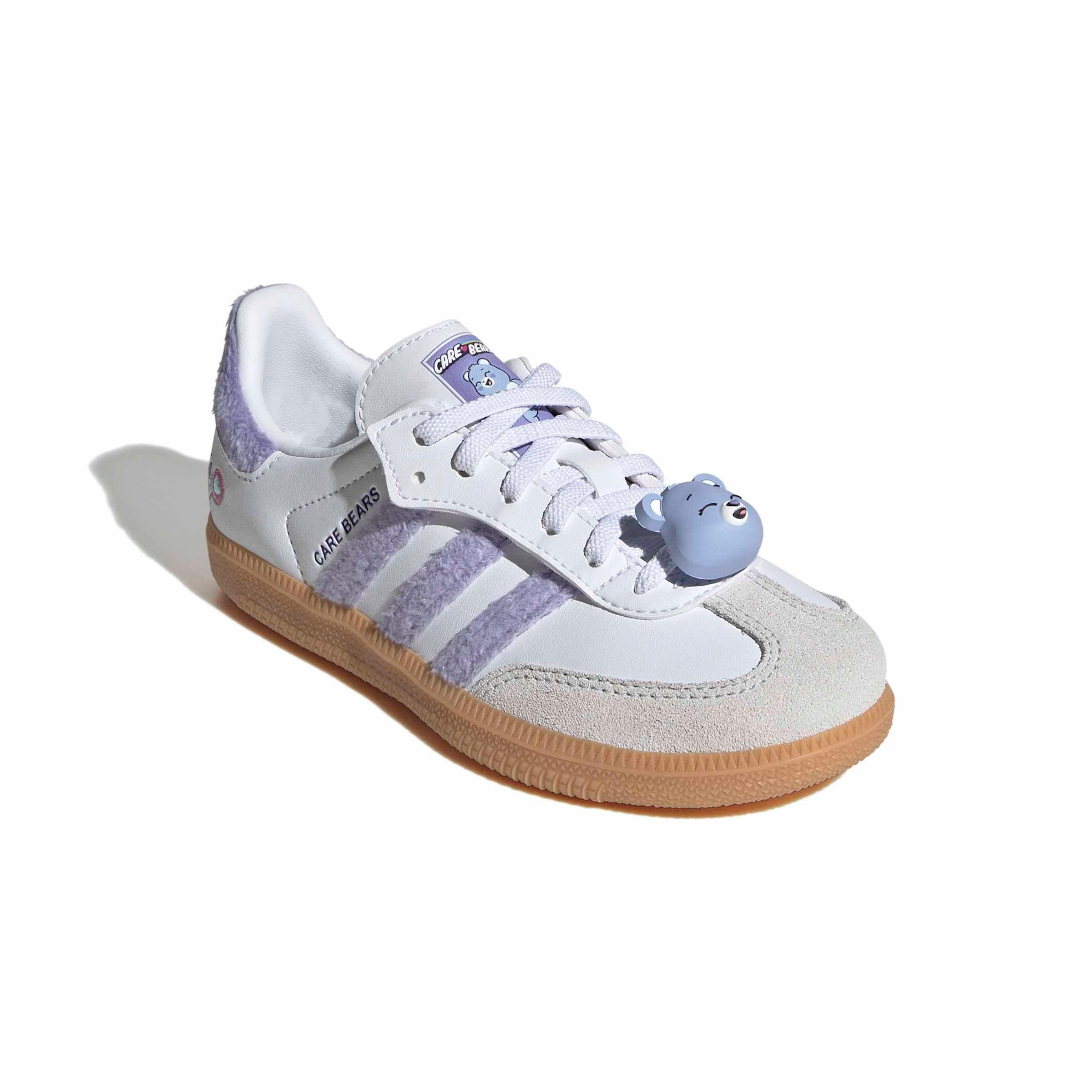 adidas Originals Care Bears Samba OG CCEL "Light Purple/Ftwr White/Blue Dawn" Preschool Girls' Shoe - LT PURPLE/WHITE/BLUE