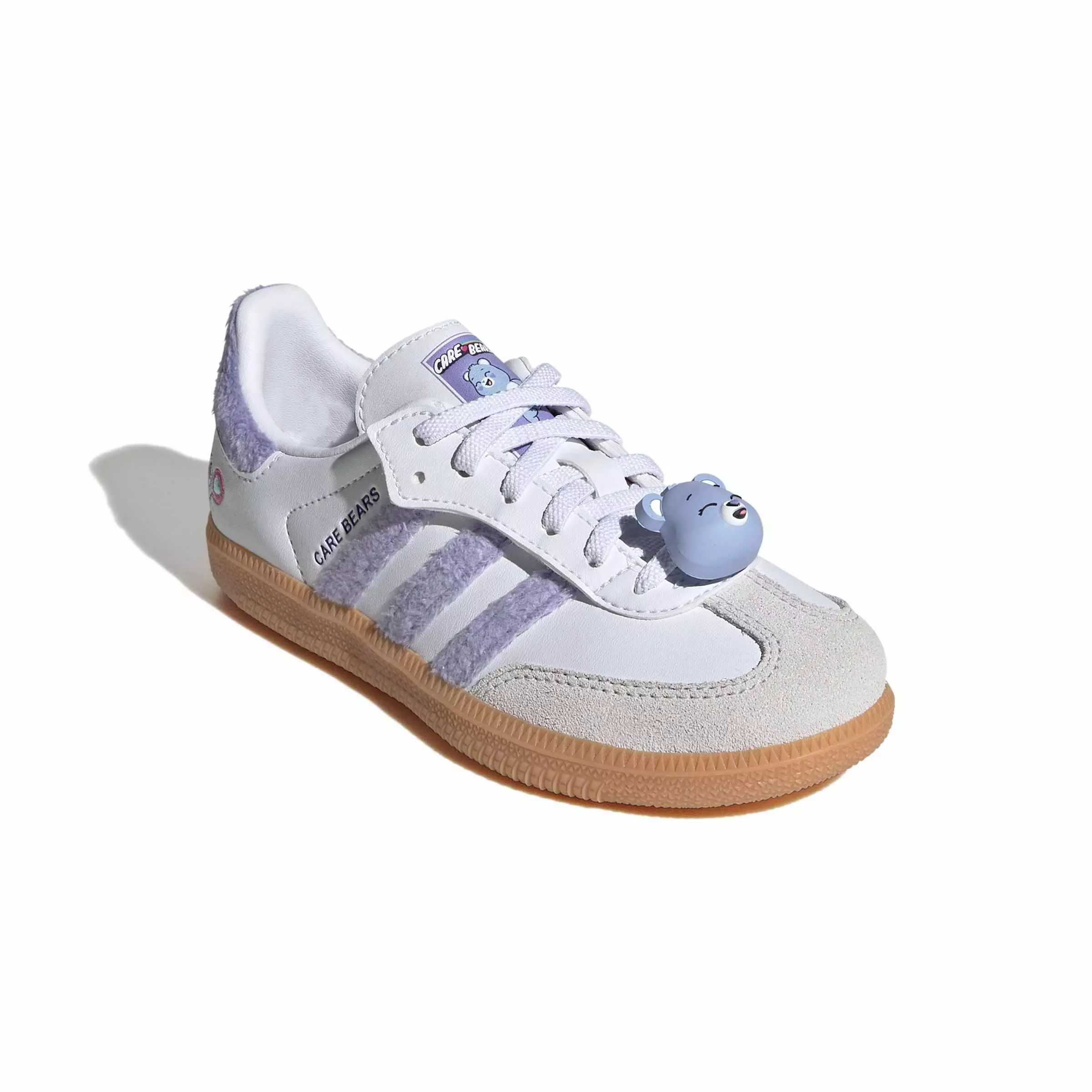 adidas Originals Care Bears Samba OG CCEL "Light Purple/Ftwr White/Blue Dawn" Preschool Girls' Shoe - LT PURPLE/WHITE/BLUE