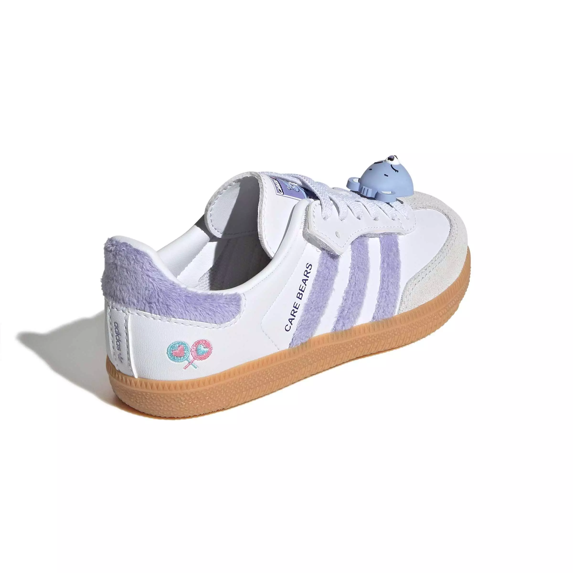 adidas Originals Care Bears Samba OG CCEL "Light Purple/Ftwr White/Blue Dawn" Preschool Girls' Shoe - LT PURPLE/WHITE/BLUE