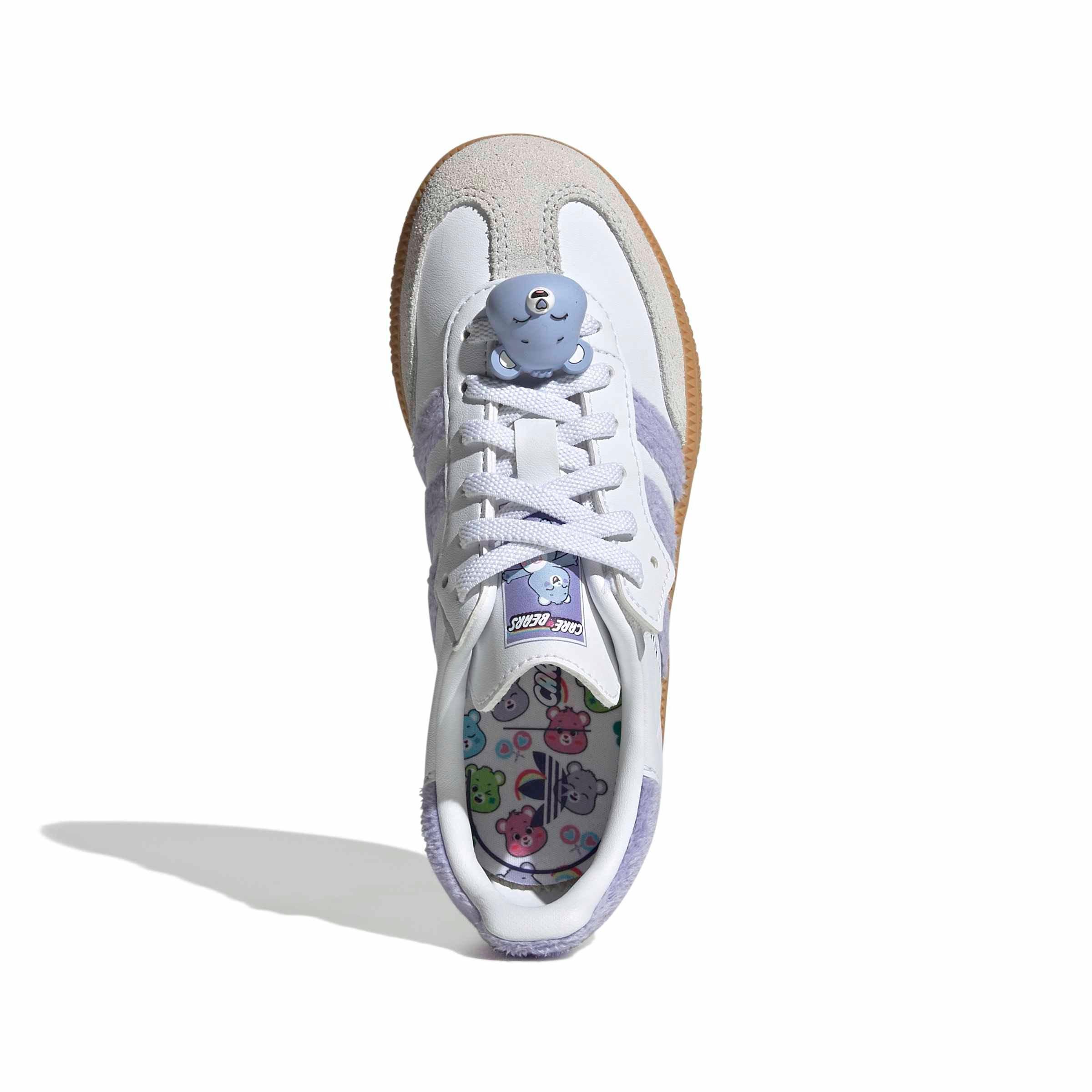 adidas Originals Care Bears Samba OG CCEL "Light Purple/Ftwr White/Blue Dawn" Preschool Girls' Shoe - LT PURPLE/WHITE/BLUE