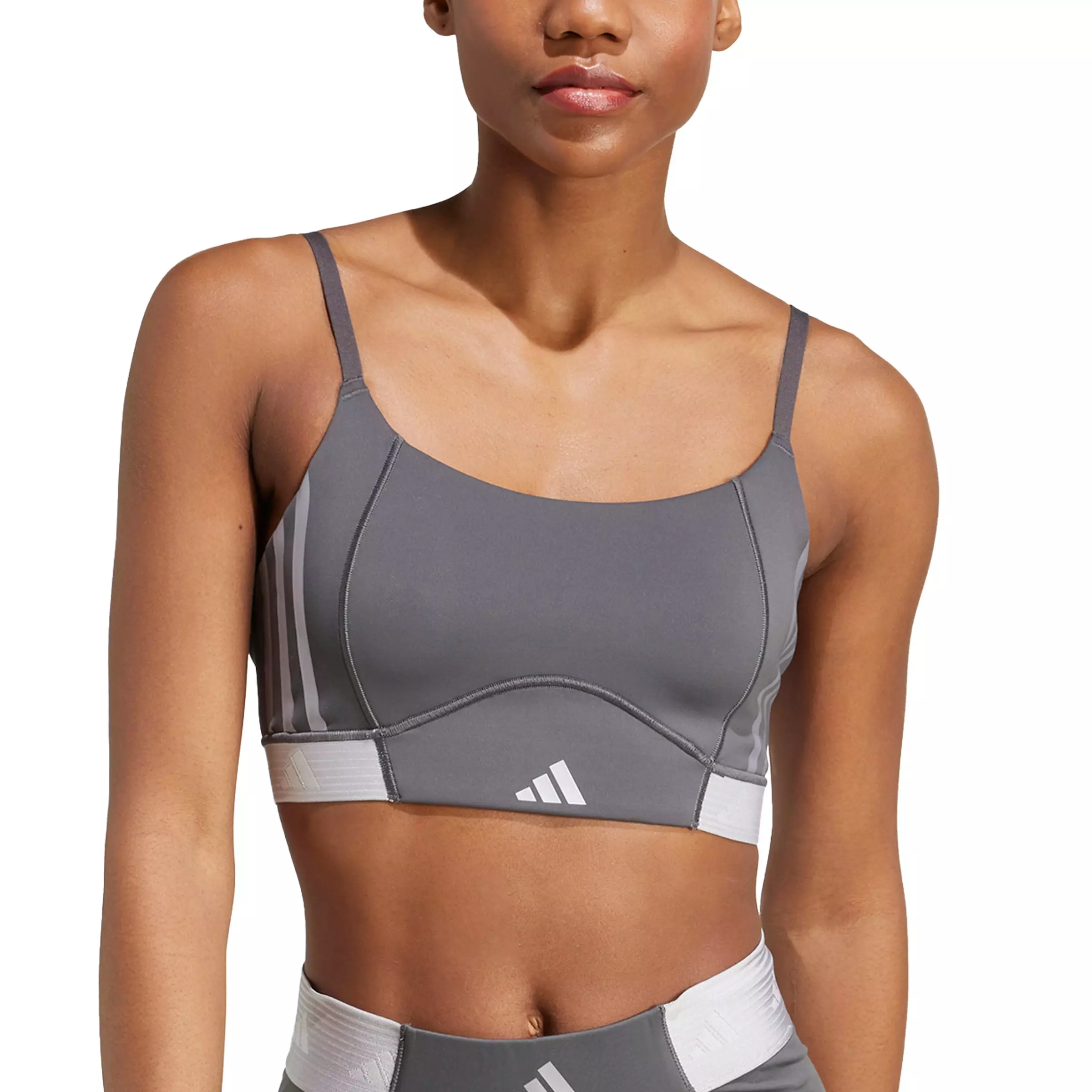 adidas Women's Hyperglam Bralette-Grey - GREY