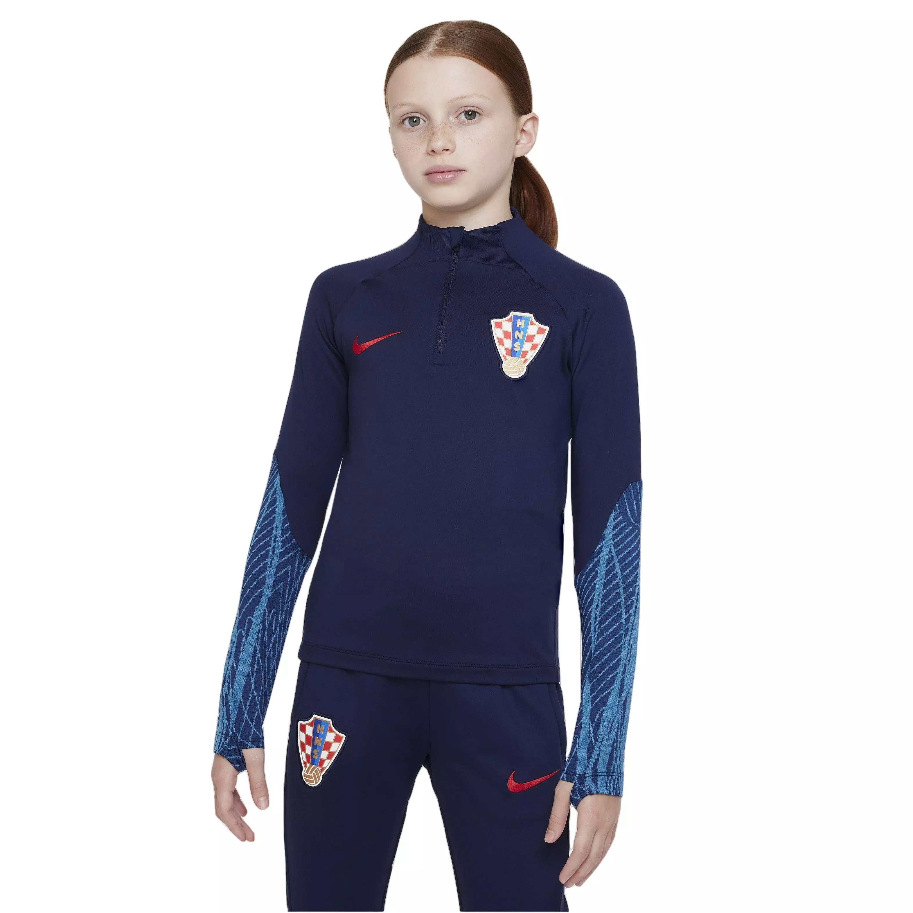 Nike Youth Croatia Dri-Fit Strike Drill Long Sleeve Top - BLUE