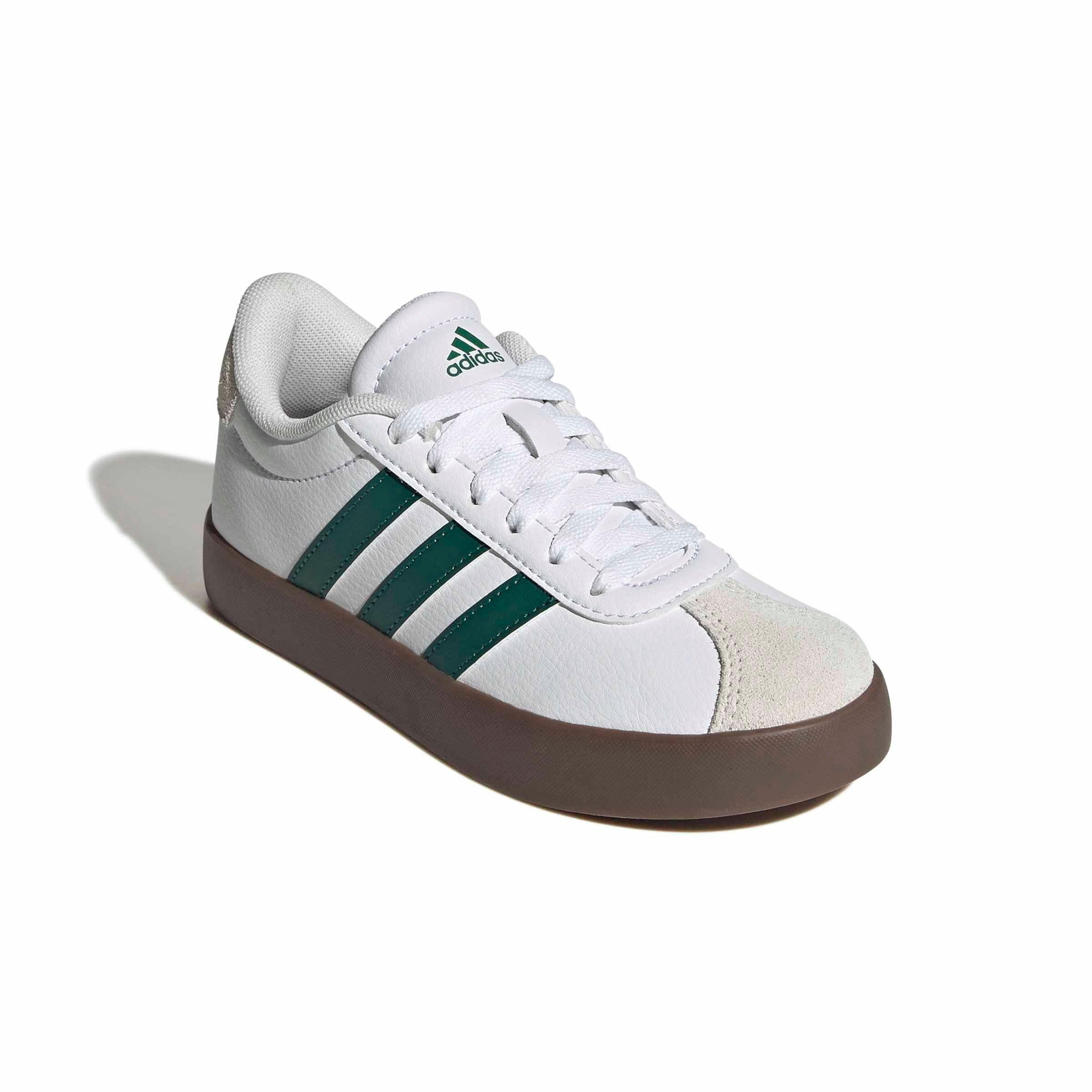 adidas VL Court 3.0 "Ftwr White/Collegiate Green/Gum 5" Preschool Boys' Shoe - WHITE/GREEN/GUM